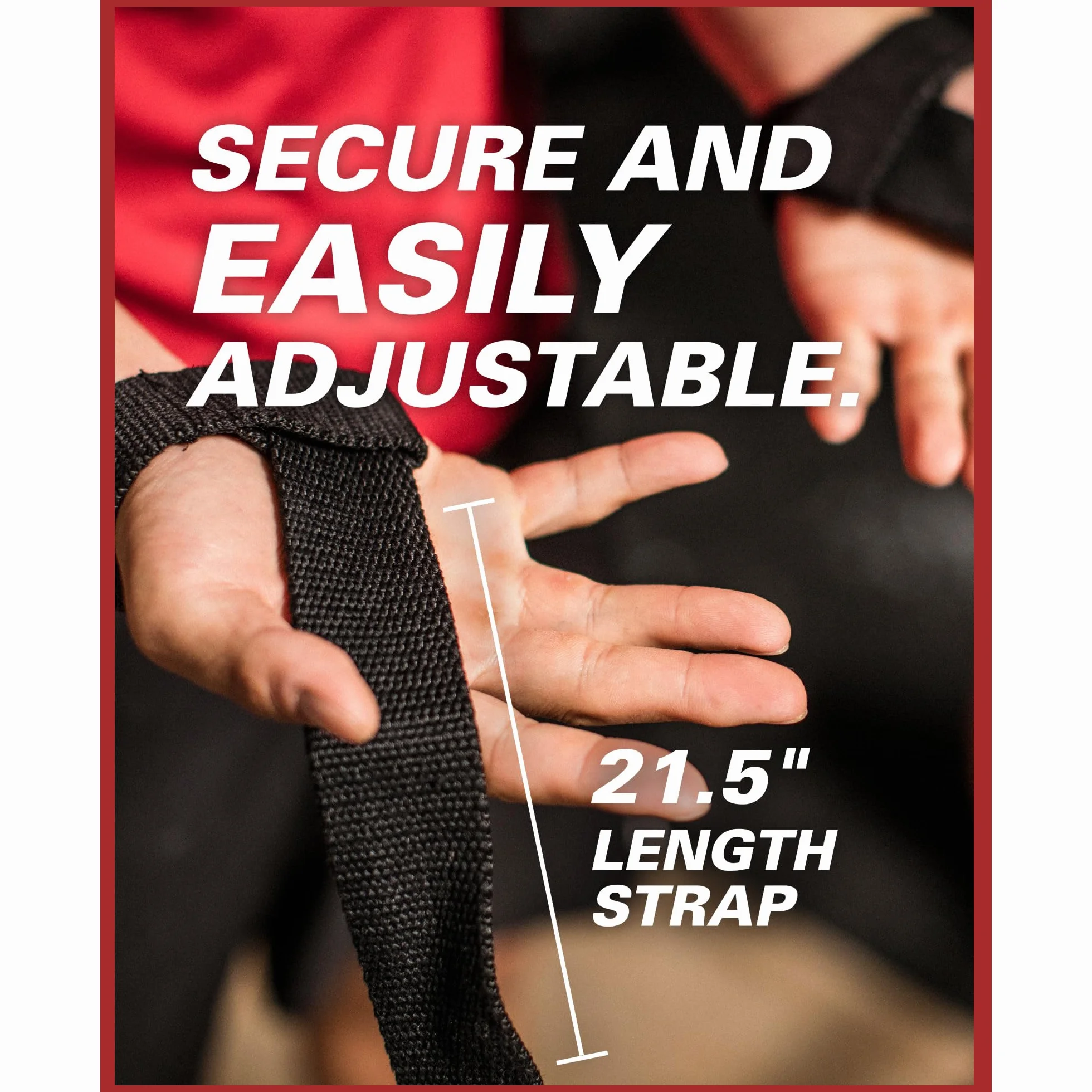 Harbinger 21.5" Sangles de levage en coton rembourrées- La longueur prolongée offre une prise plus forte, la couture robuste et les onglets enroulés augmentent la durabilité pour levées lourdes,Noir