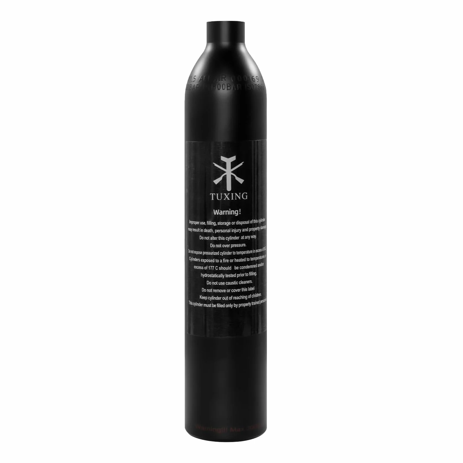 TUXING Réservoir de paintball PCP 4500 PSI, 0,5 L, certifié CE, bouteille en aluminium avec régulateur de paintball, valve régulatrice, manomètre, pression de sortie : 2200 psi-M18 x 1,5
