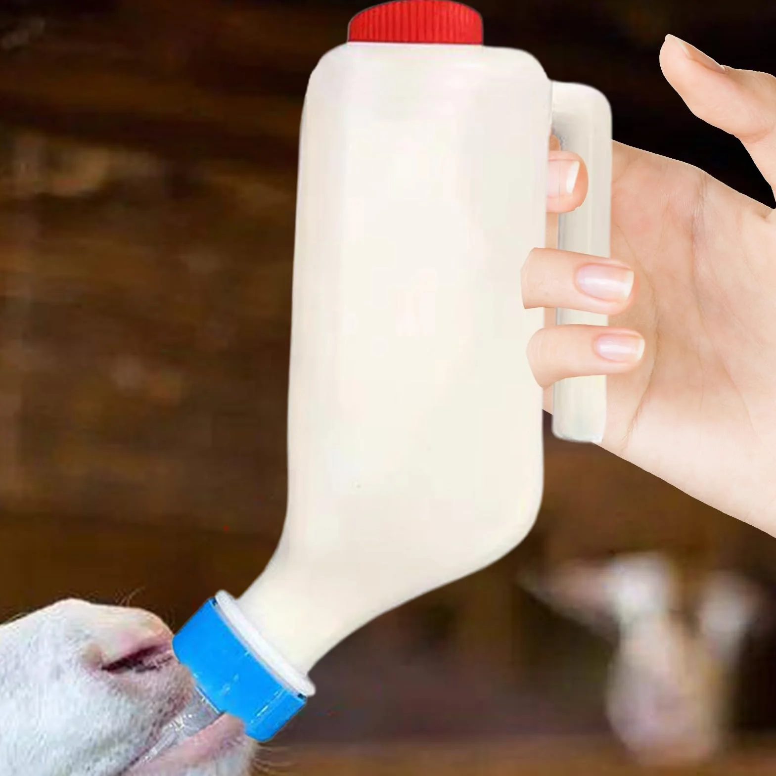 Biberon d'agneau et de chèvre 500/800ml Bouteille de lait avec poignée pour veaux agneaux