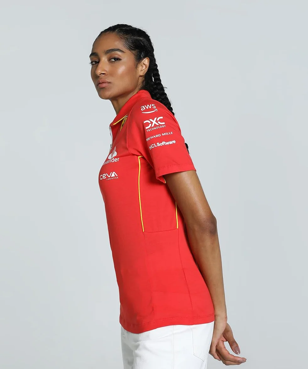 PUMA Polo d'équipe Scuderia Ferrari 2024 pour Femmes - Rouge Brûlé