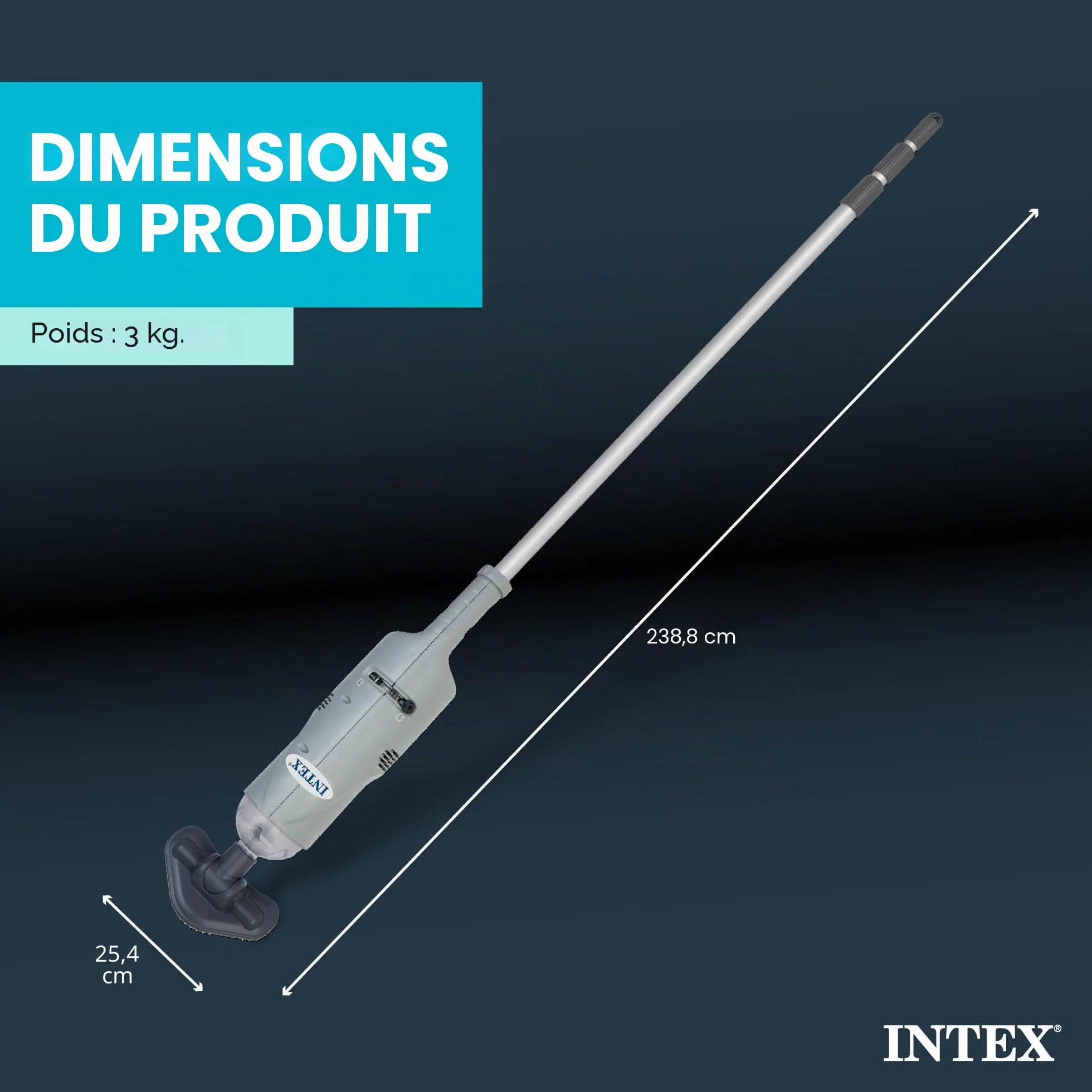 Intex 28620EP Aspirateur de piscine à main rechargeable Gris