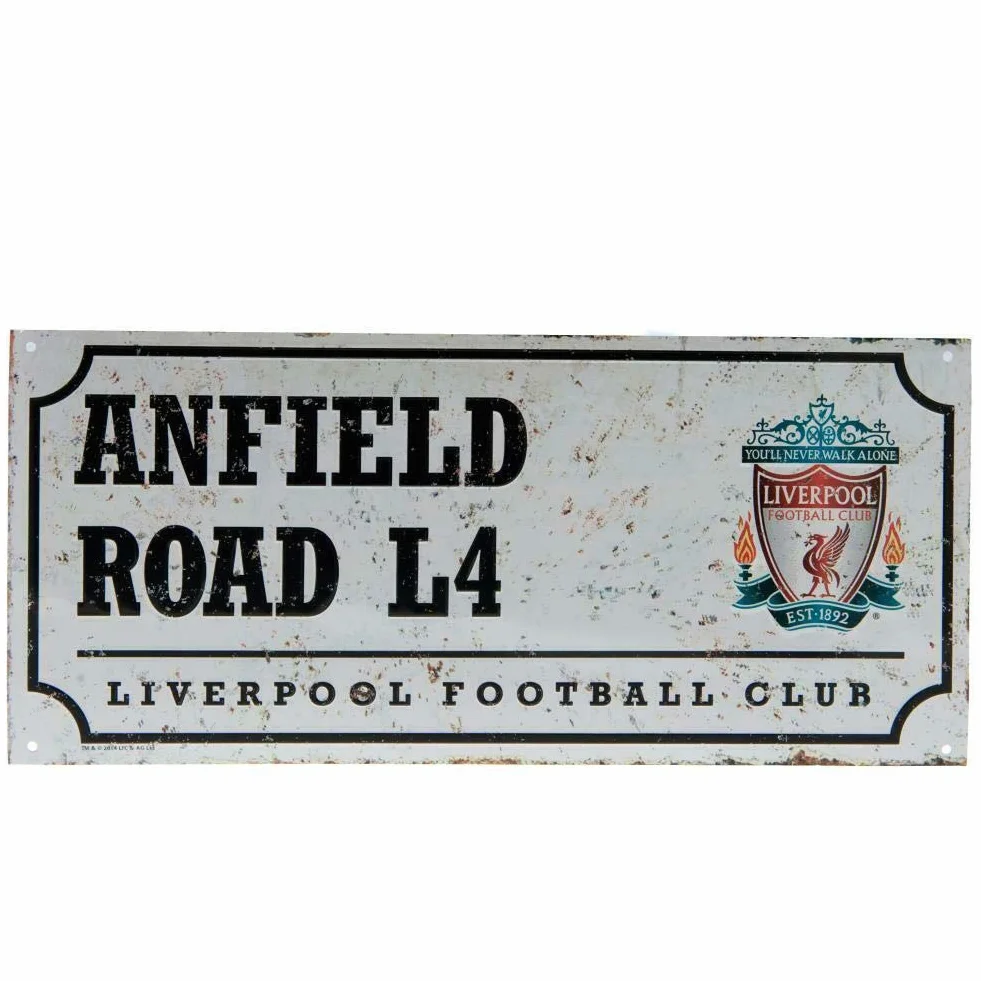 Liverpool FC - Plaque de rue (Taille unique) (Rouge/Blanc/Doré)