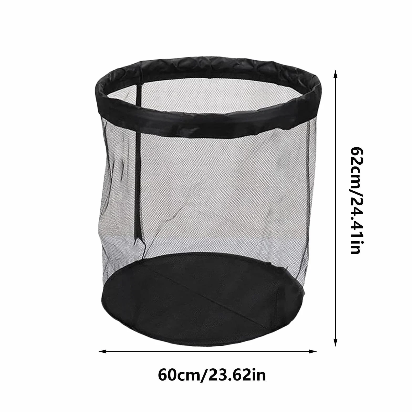 Rangement pour balles d'extérieur – Nylon 60 x 60 x 62 cm | Boîte de rangement portable en maille de grande capacité pour garage | Rangement d'équipements de sport pour jardin, terrasse, terrain