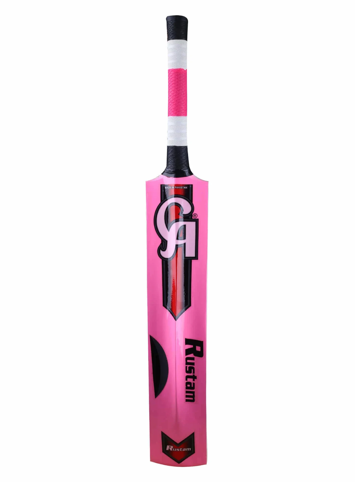 CA Rustam Tape Ball Cricket Bat en bois de saule rose pour adultes