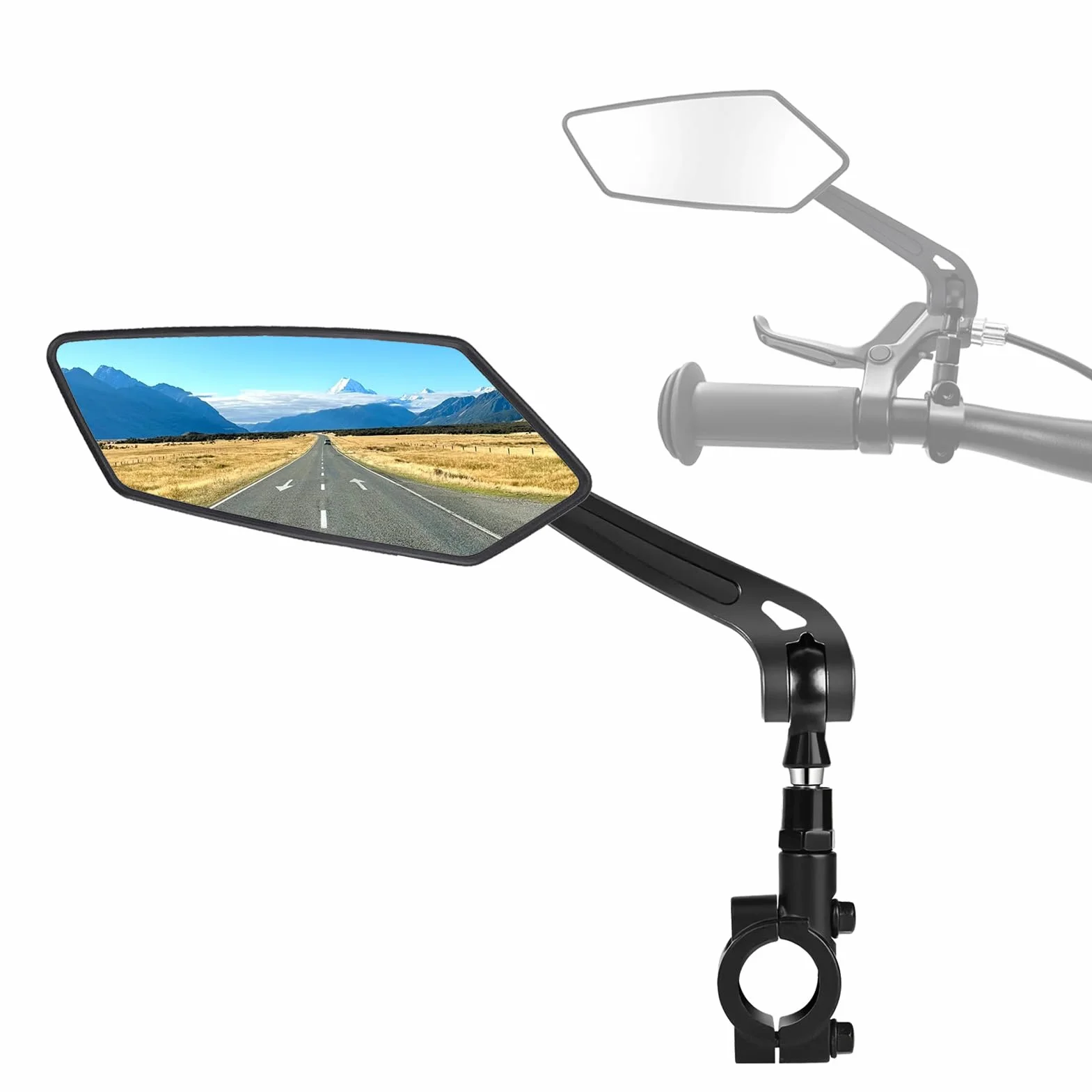 Rétroviseur de vélo gauche - Pliable et rotatif à 360° pour la sécurité - Rétroviseur universel sans distorsion pour vélo électrique et de trekking