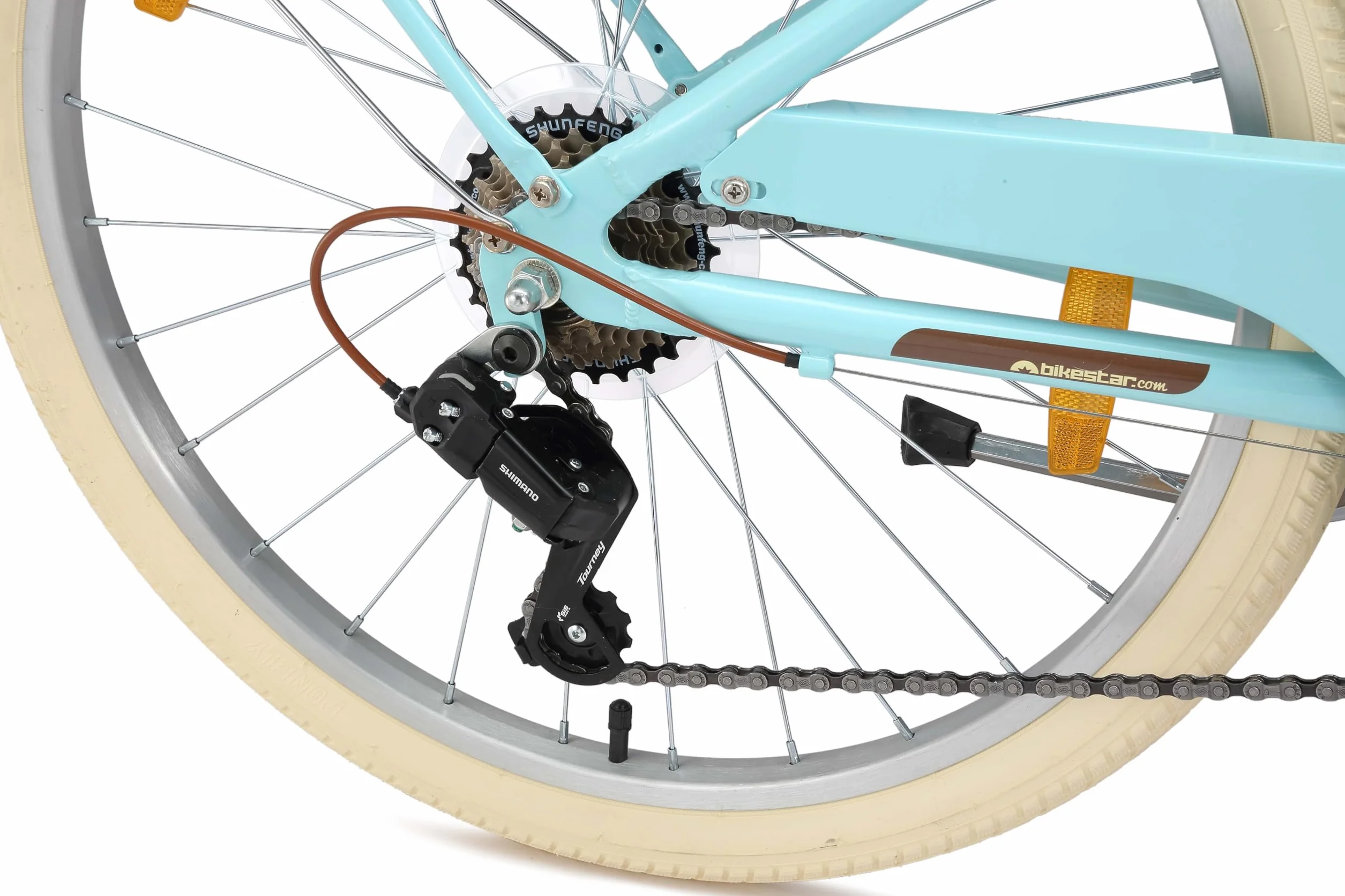 BIKESTAR Vélo pour Enfants en Aluminium à partir de 9-10 Ans | Vélo rétro de Ville 24 Pouces, 7 Vitesses, Panier, Frein en V, vélo hollandais