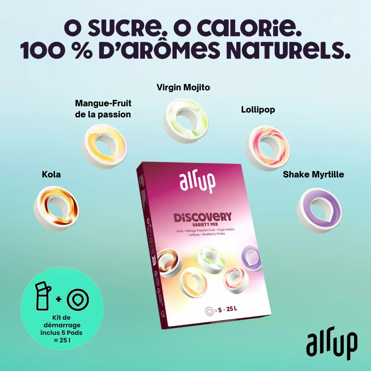 air up Gourde Twist Pro Blue Pulse (Bleu) – Pack de démarrage avec 5 capsules de goût | Bouteille 600 ml sans sucre, passe au lave-vaisselle, sans BPA