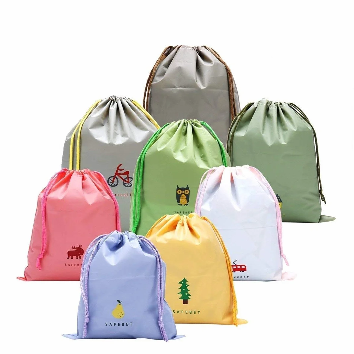 Creativee Lot de sacs de rangement étanche avec cordon de serrage, pour la gym, le sport, la natation, pour transporter le nécessaire de voyage, vêtements, lessive, trousse de toilette