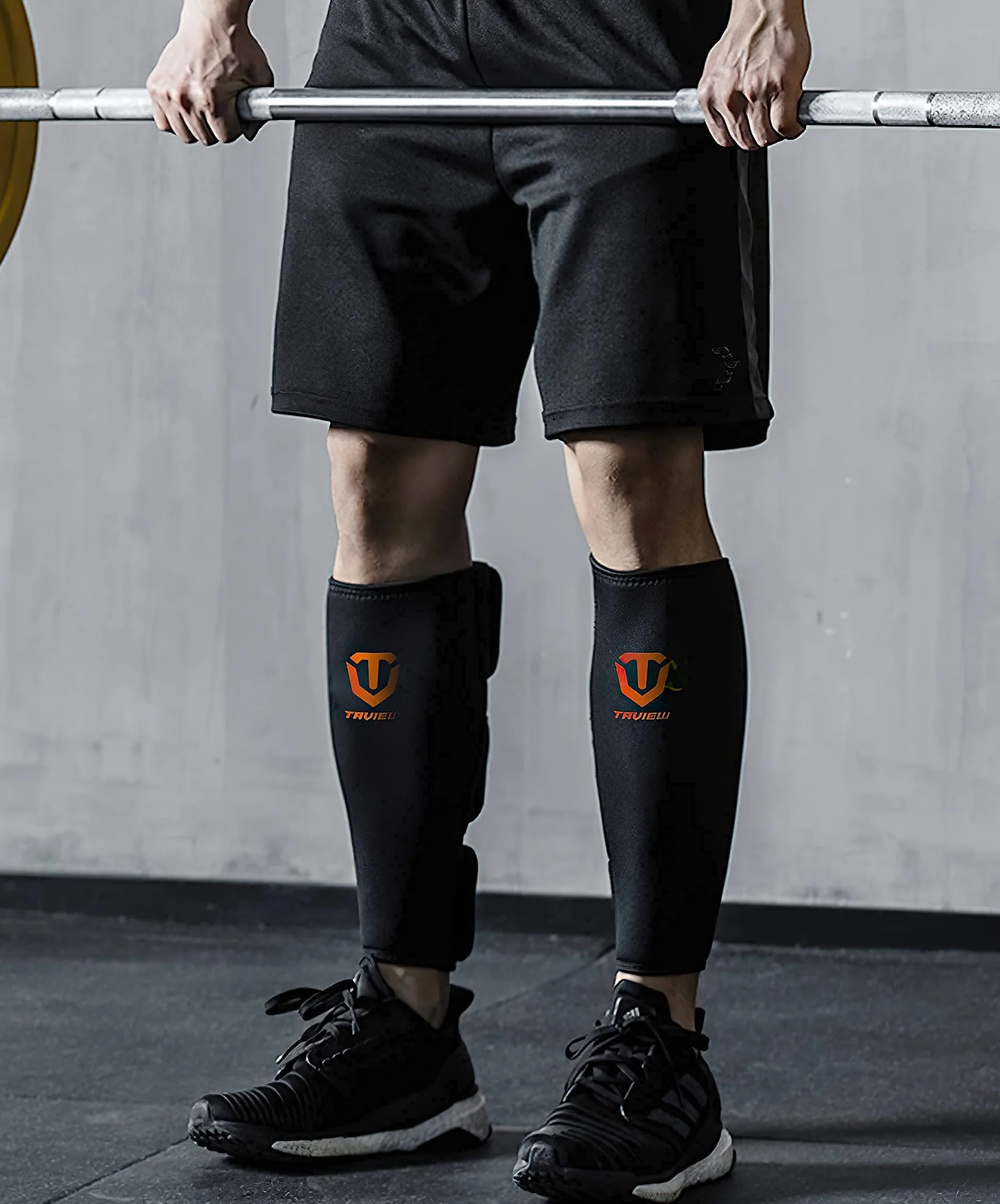 TAVIEW Protège-tibias pour haltérophilie - En néoprène de 5 mm d'épaisseur - Pour soulever les tibias, pantalons et collants d'entraînement - Protection ultime du tibia