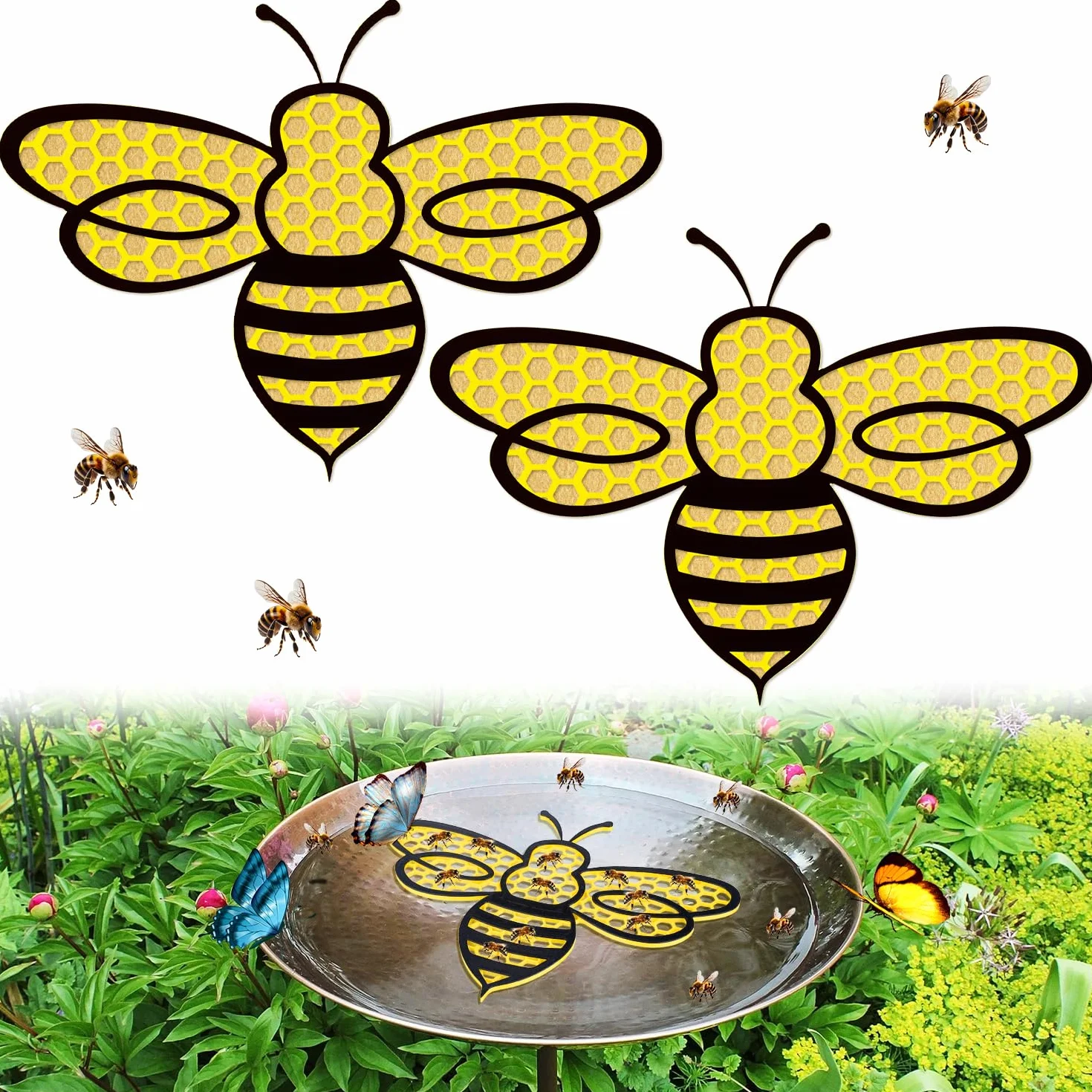 Floating Bee Island, Abreuvoir pour Abeilles, 3D Impression Station d'alimentation en Eau, Décoration de Jardin Extérieur