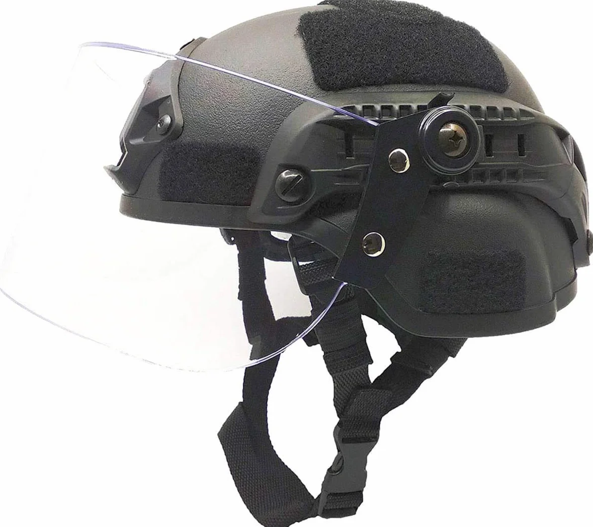 Casque tactique MICH 2000 ACH avec visière transparente NVG support rails latéraux