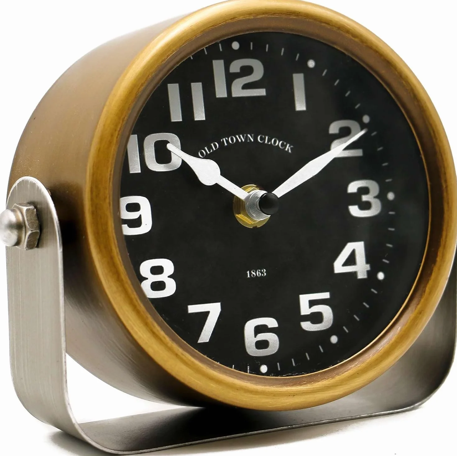 YOUKI Horloge Vintage Silencieuse A Poser Décoration Bureau Style Industriel