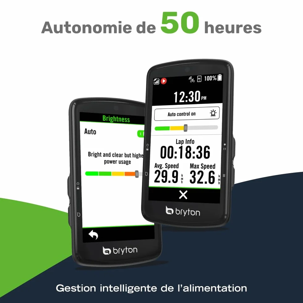Bryton Rider S810 Compteur GPS Vélo avec écran Couleur 3,5" en Verre incurvé 2,5D, autonomie 50 h, Carte Europe Hors Ligne, Navigation Virage par Virage, Ant+/BLE, Segments Strava Live