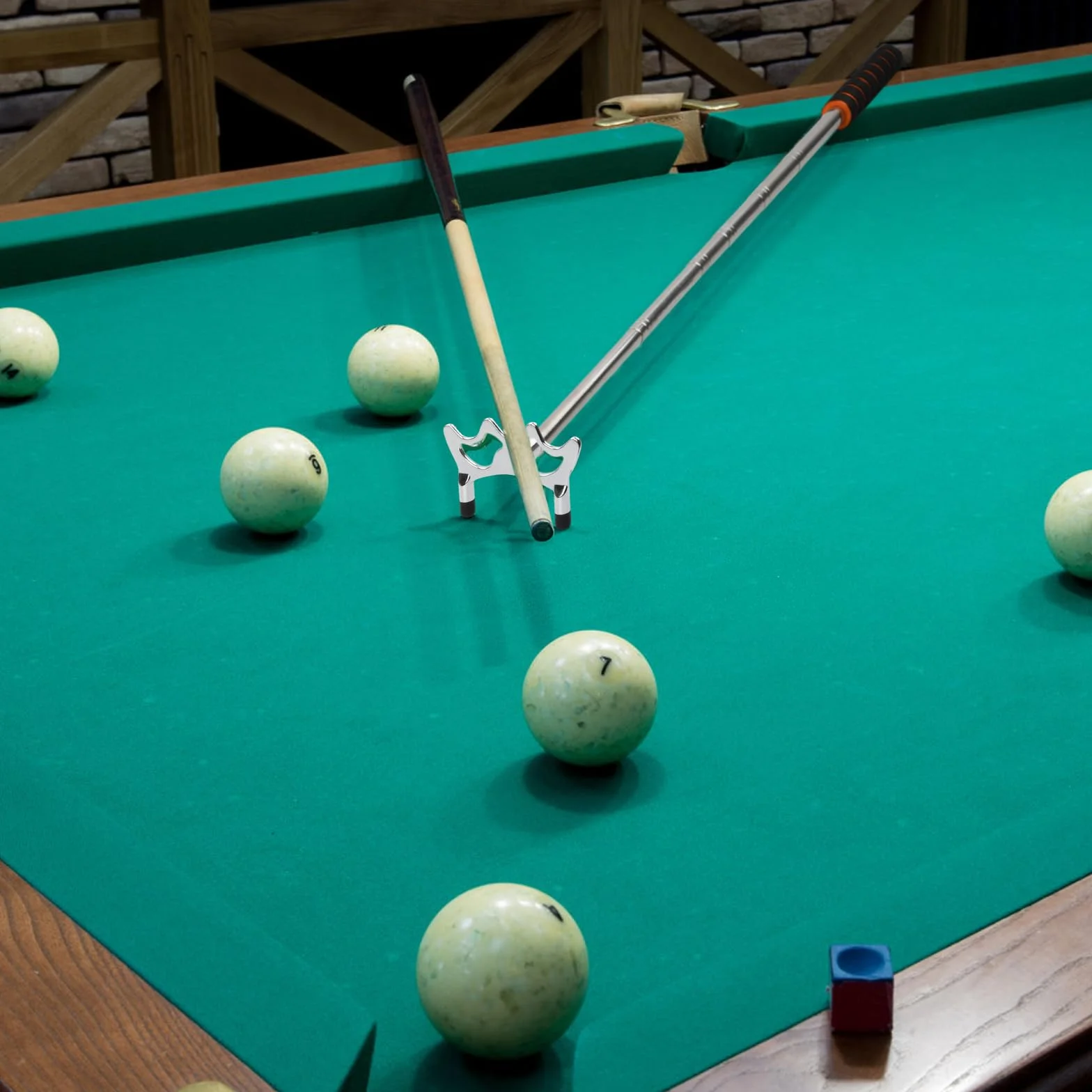Bâton Pont de Queue de Billard Rétractable, 3 Pièces Tête de Pont Amovible pour Billard, Snooker