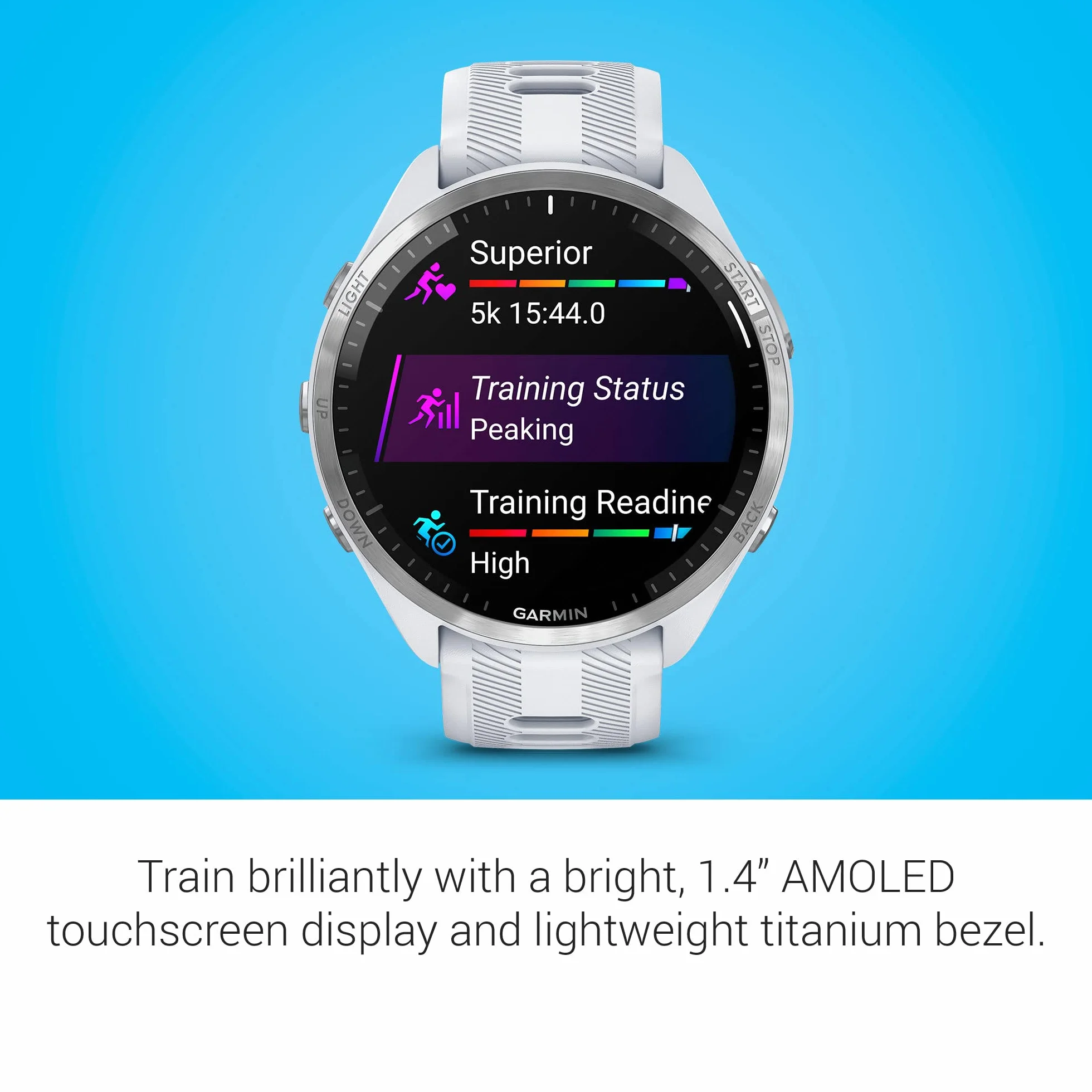 Garmin Forerunner 965 Montre Intelligente Course à Pied AMOLED Whitestone Powder Gray