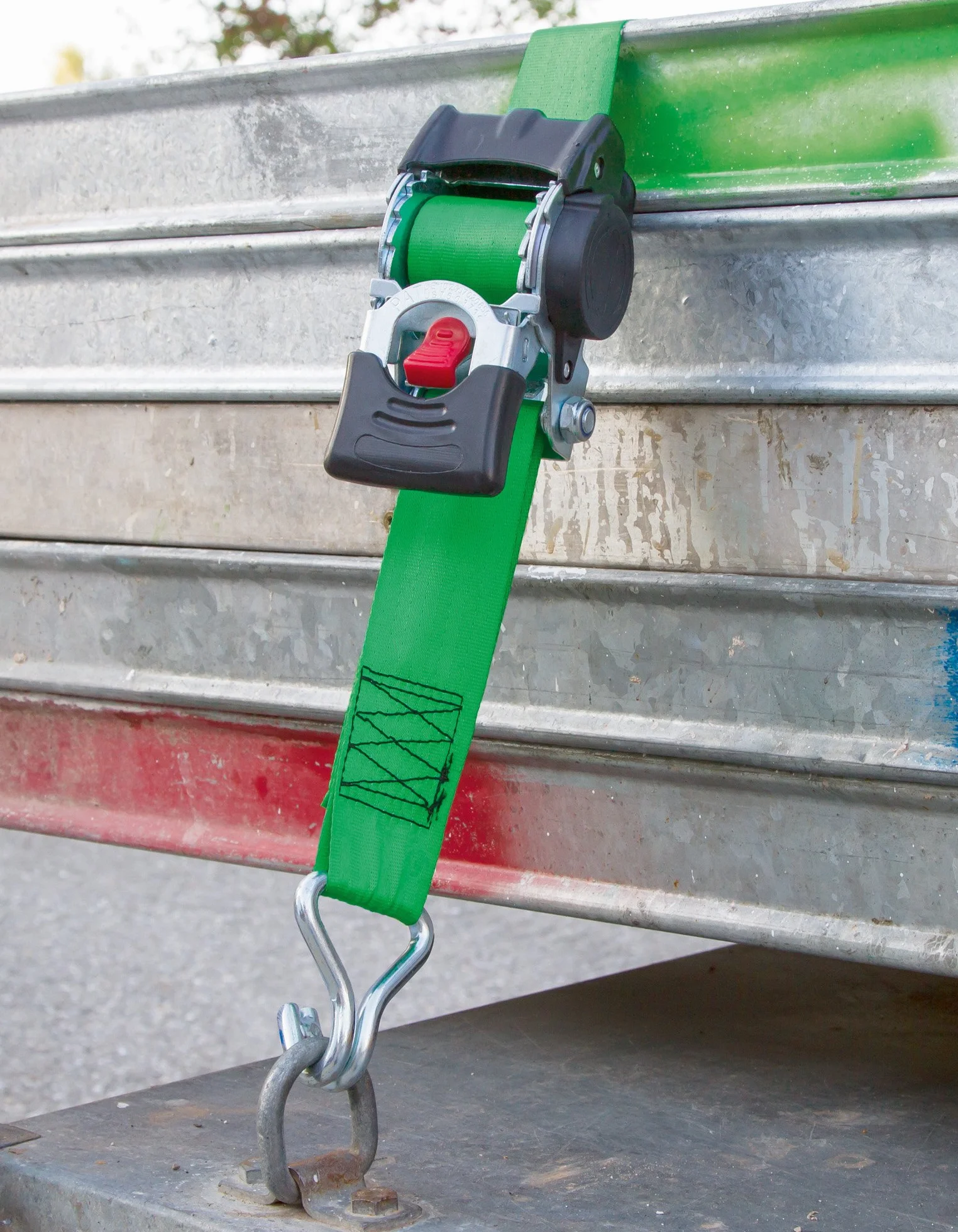 Kerbl Sangle d'Arrimage Automatique pour Élevage Vert 3 m 50 mm