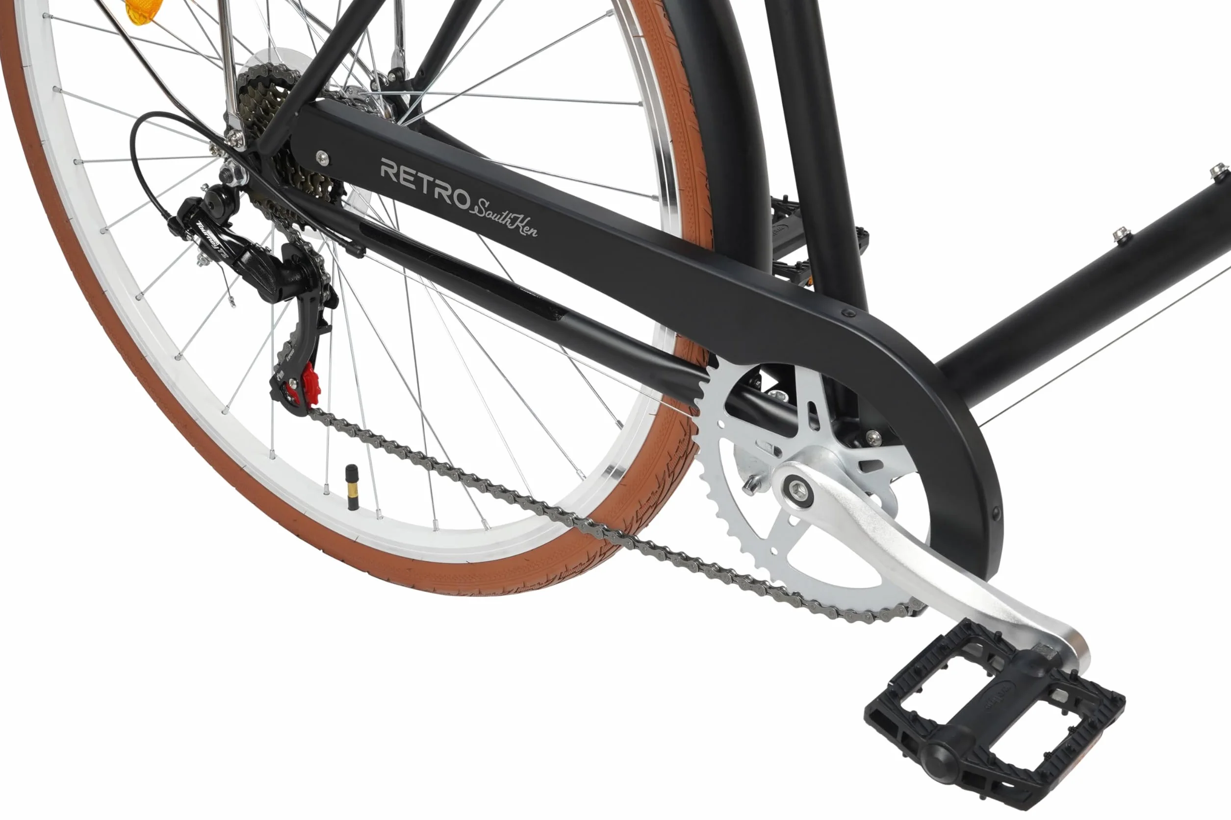 FabricBike Southken - Vélo de Course Classique 28", vélo rétro, 7 V, Porte-Bagages, Guidon et Selle réglables.