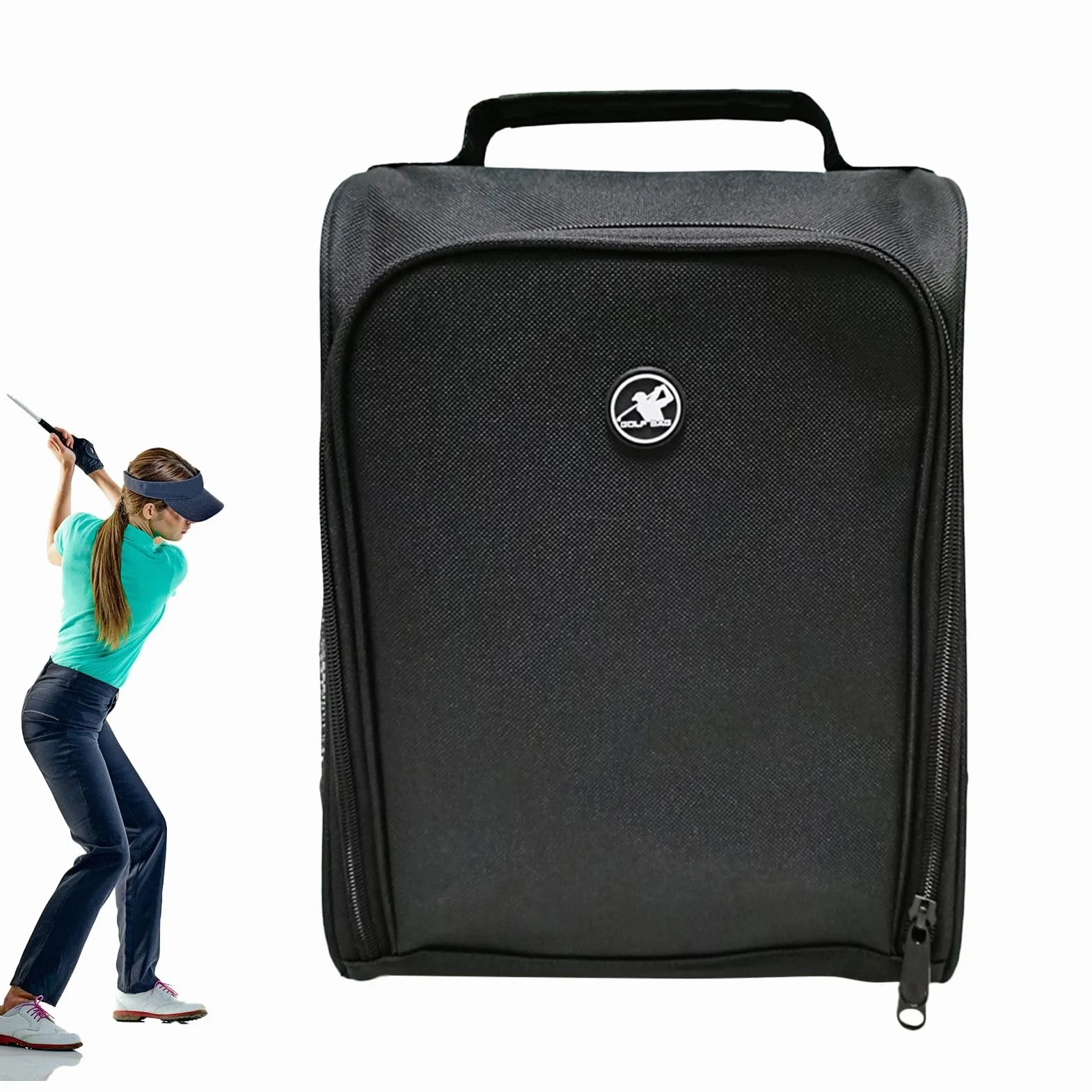 Sac de transport de chaussures de golf avec fermeture éclair et ventilation, grand sac de rangement