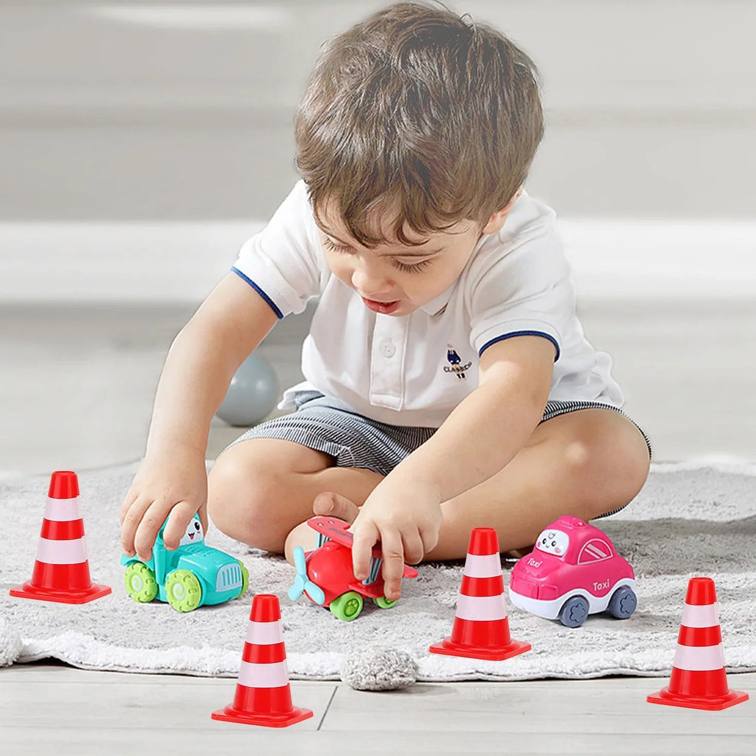 Mini Cônes de Signalisation en Plastique 30 Pièces pour Enfants Jeu de Construction