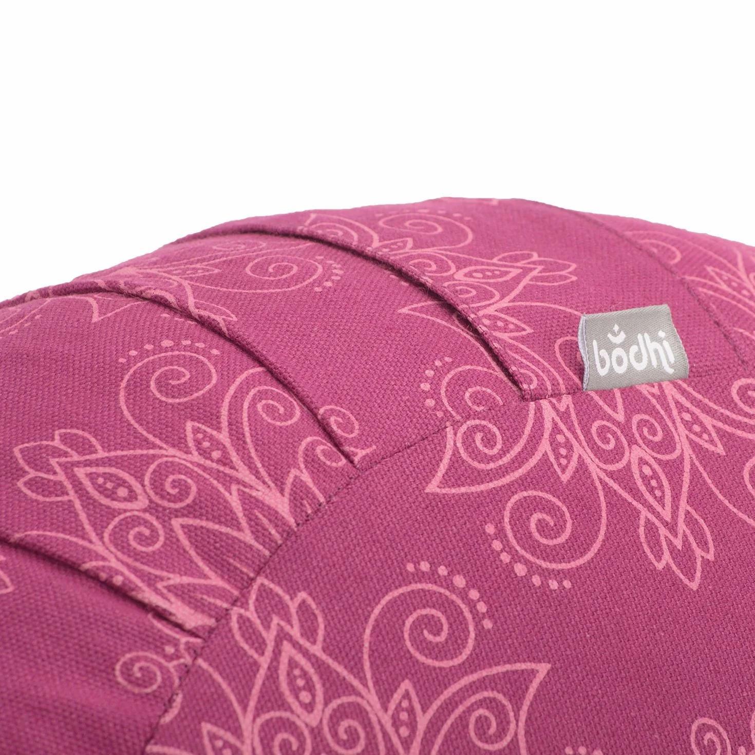 Bodhi Coussin de méditation ZAFU | Plis Extensibles et poignée de Transport Pratique | Housse en 100% Coton | Remplissage épeautre Bio | Hauteur 19cm | Collection Maharaja (Lotus Berry)