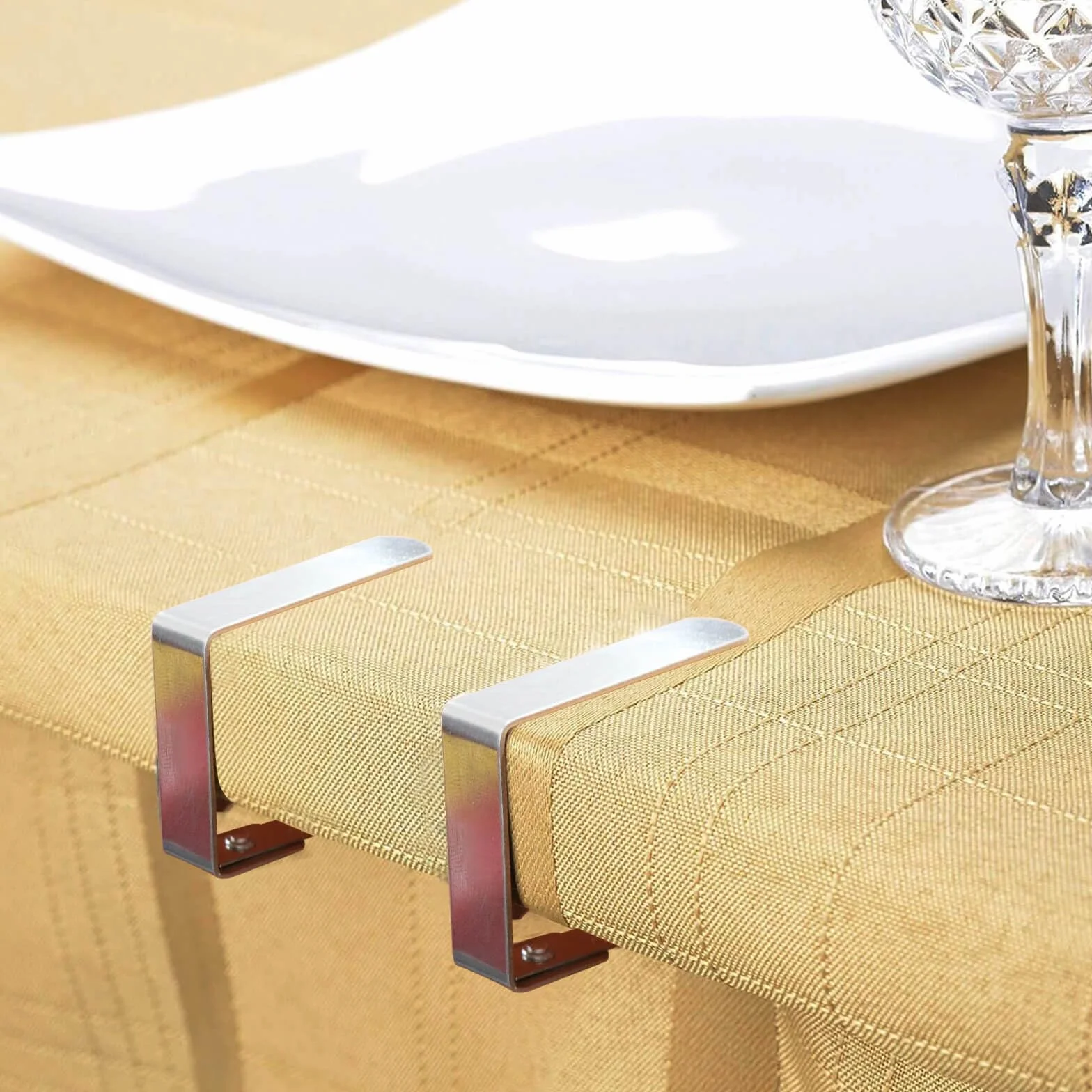 Blooven Pinces à Nappe 8 Pièces Acier Inoxydable Anti-Glissant pour Tables 1-3 cm