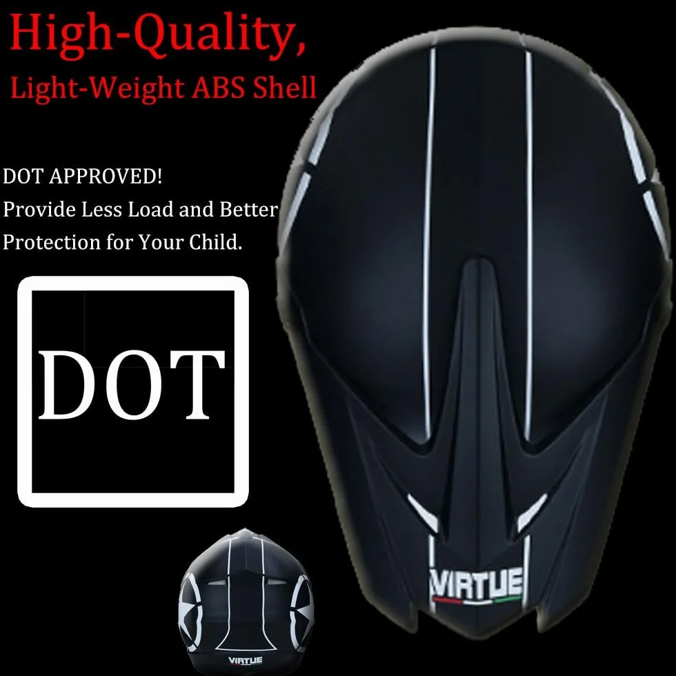 Casque Intégral VTT Cross pour Enfants 8-14 Ans avec Lunettes Masque Gants