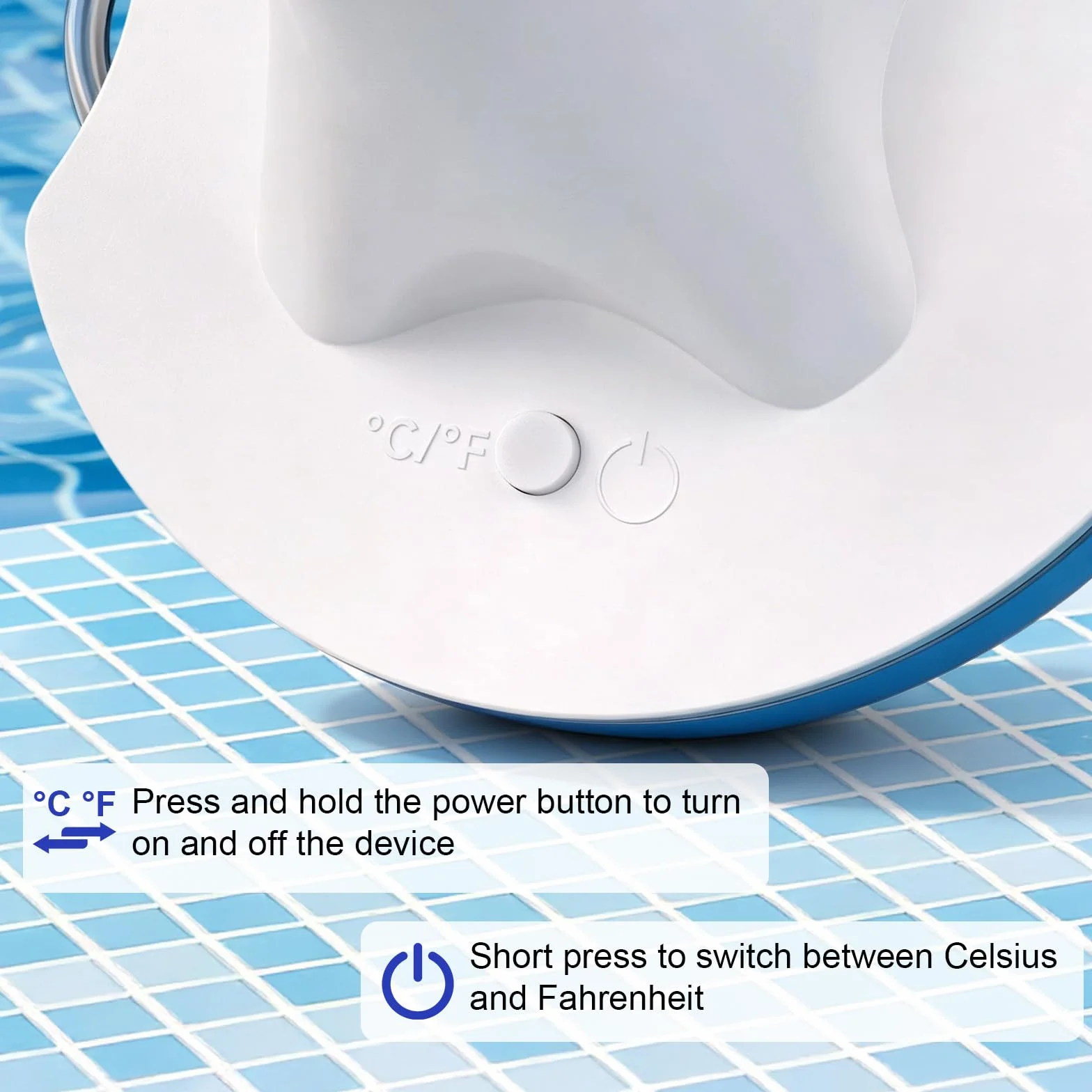 Thermomètre de Piscine Numérique Solaire avec Écran Double Face Flottant pour Spas et Piscines
