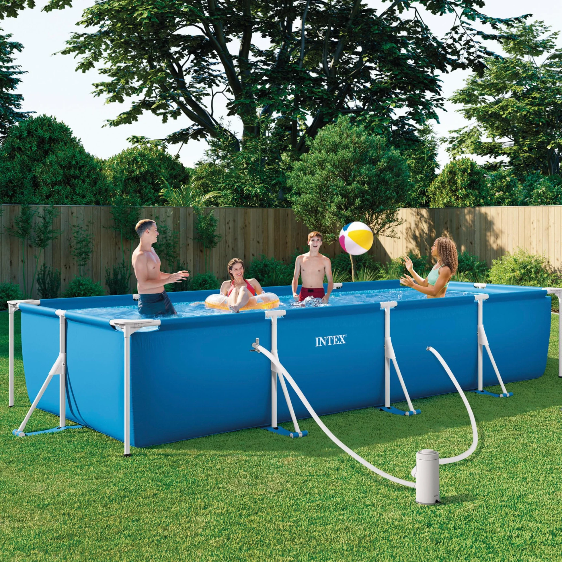 Intex Piscine Metal Frame Junior Rectangulaire Tubulaire 4,50 x 2,20 x 0,84m