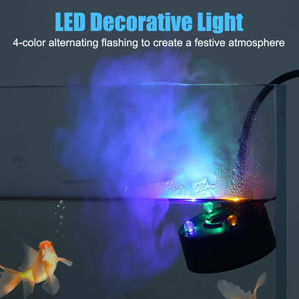 MiOYOOW Brumisateur à Ultrasons, Fontaine d'étang, Mini avec 4 Couleurs LED USB, Protection Manque d'eau