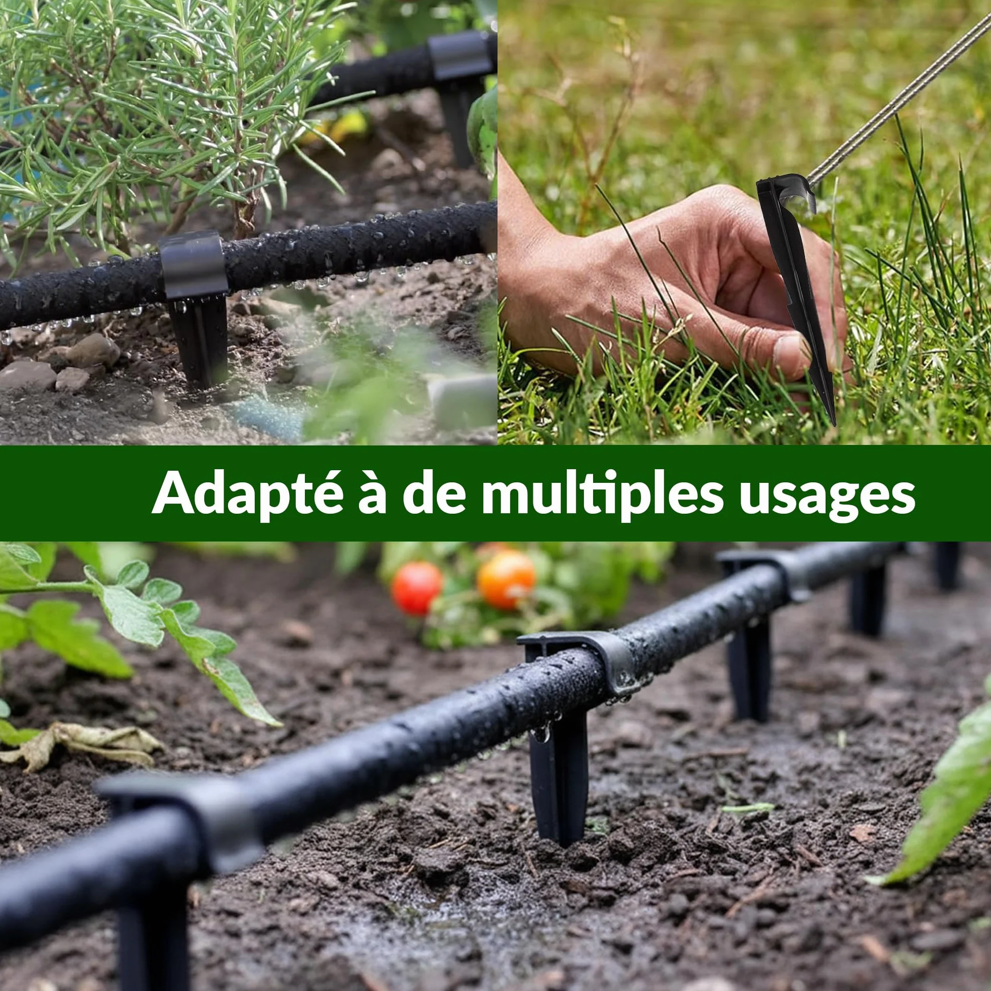 GARDENIX Lot de 100 AquaPEG piquets de Fixation pour Ligne d'égouttement