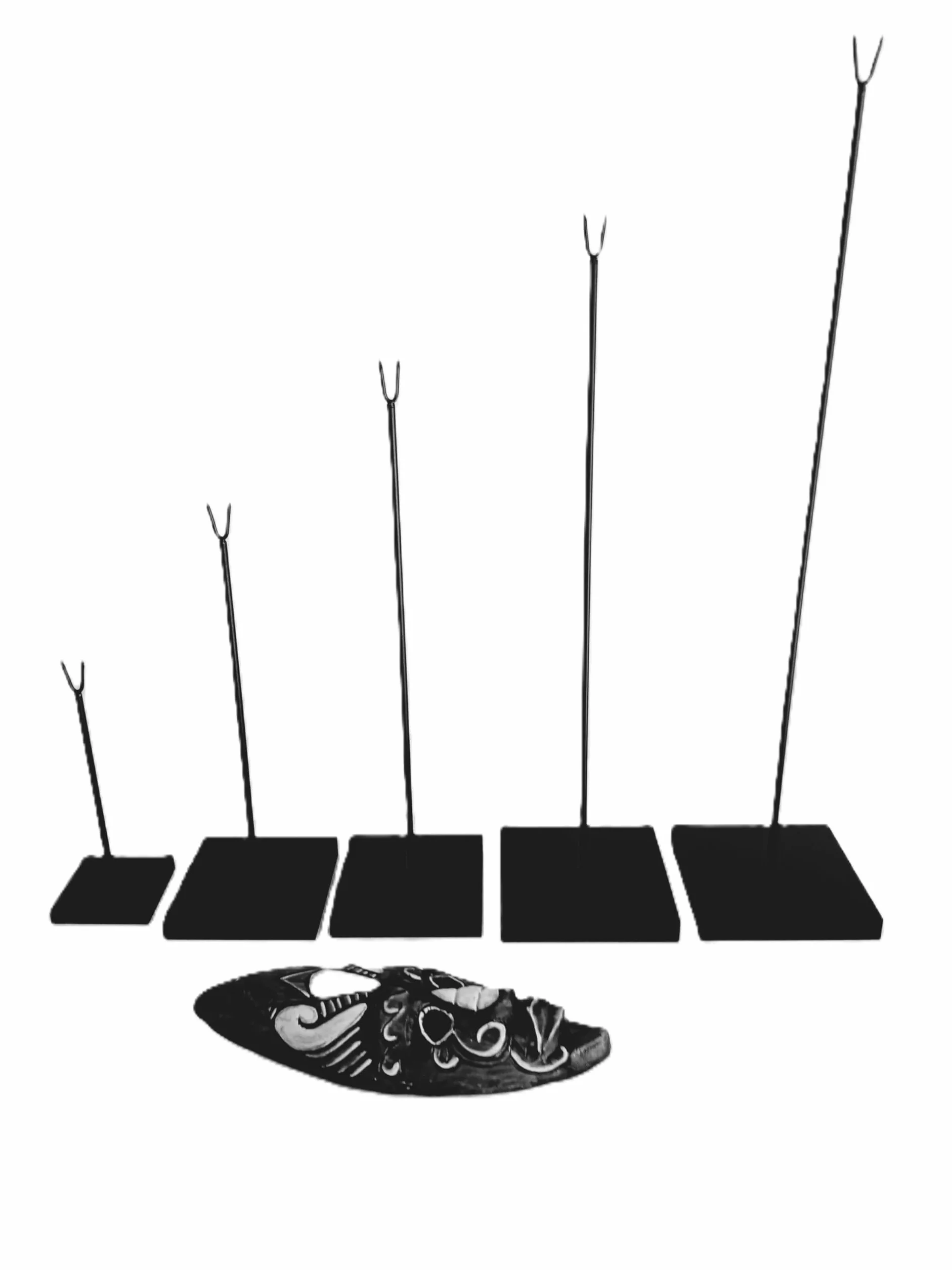 Socle pour masque africain en bois, support plusieurs hauteurs 62 cm