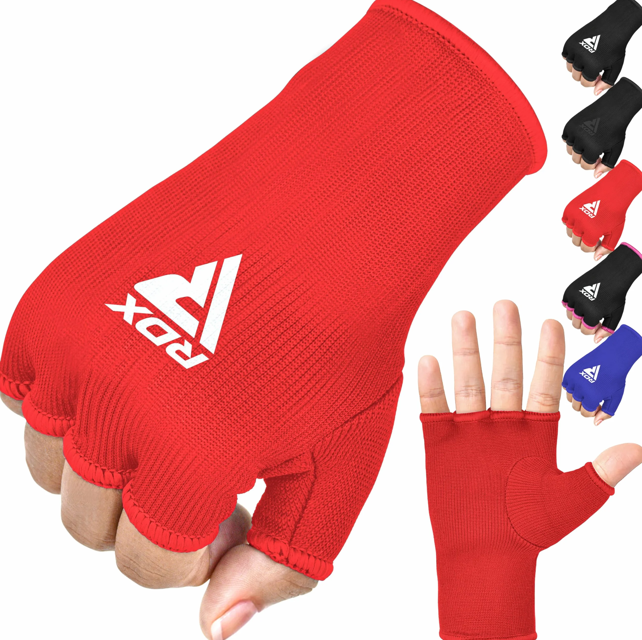 RDX Bandes Boxe sous Gants, Élastiqué Protege Main Sparring Arts Martiaux Protecteur de Poing, Boxing Inner Gloves Hand Wraps, Gants de Frappe Boxeur Adulte Femme Homme