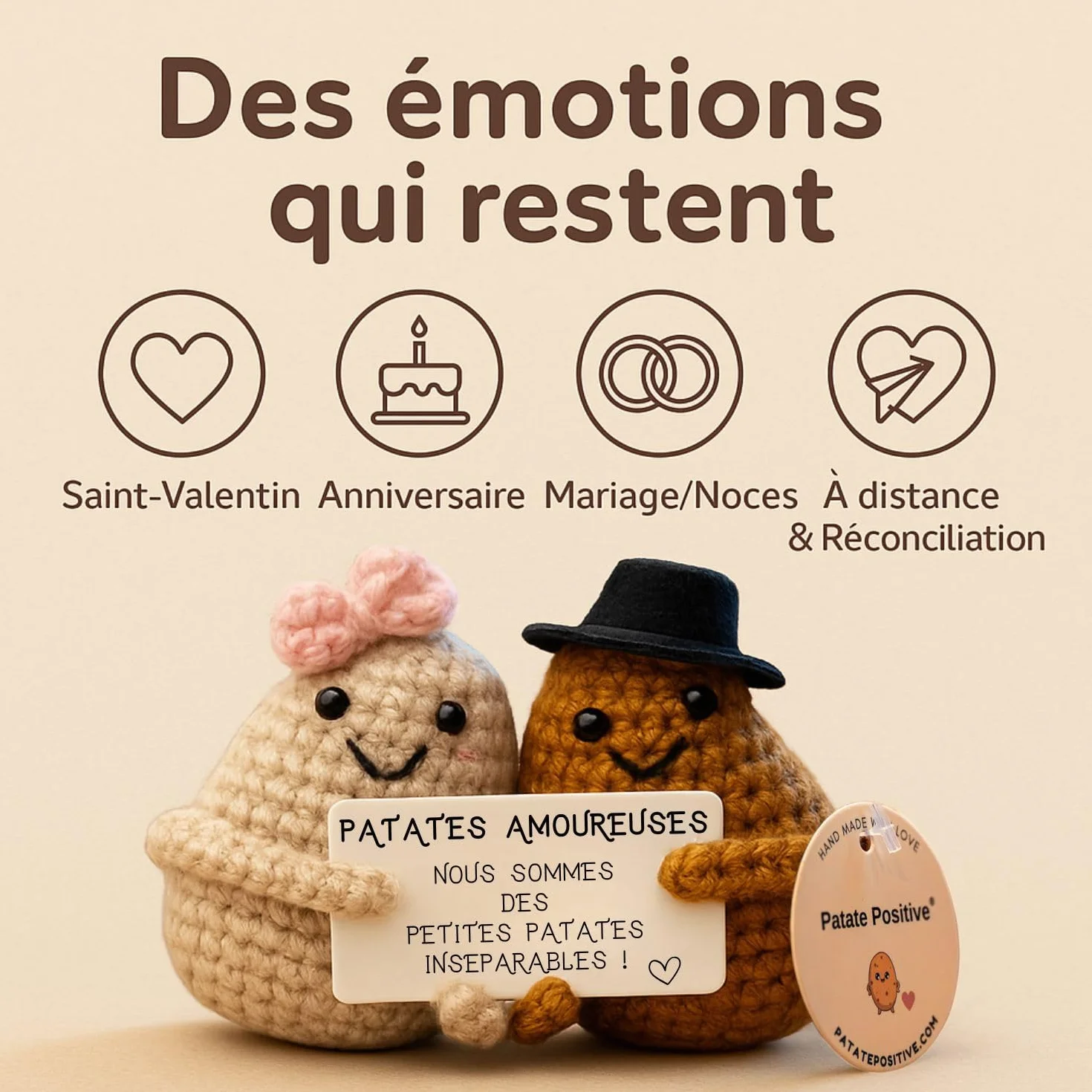 Patates Amoureuses Cadeau Romantique Elle & Lui Saint-Valentin Anniversaire Mariage Noces I Love You