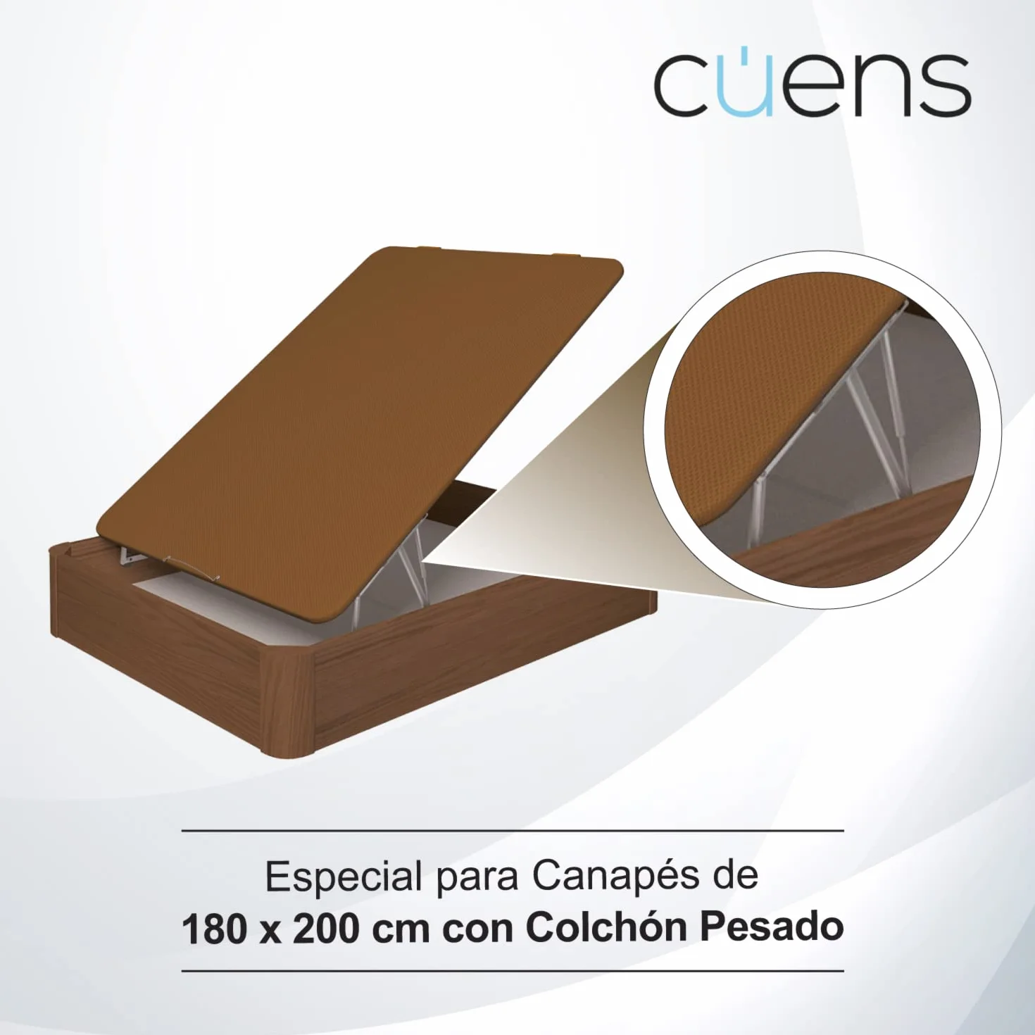Cuens Jeu de 2 charnières à double piston pour lit coffre 180 cm avec amortisseurs