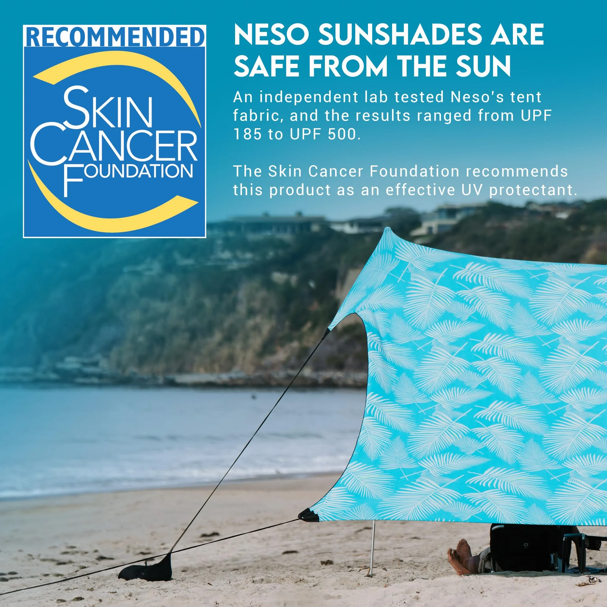 Gigante Tente de Plage Neso Tents, 2,5 m (8 pi) de Hauteur, 3,4 m (11 pi) x 3,4 m (11 pi), Coins renforcés et Poche réfrigérée