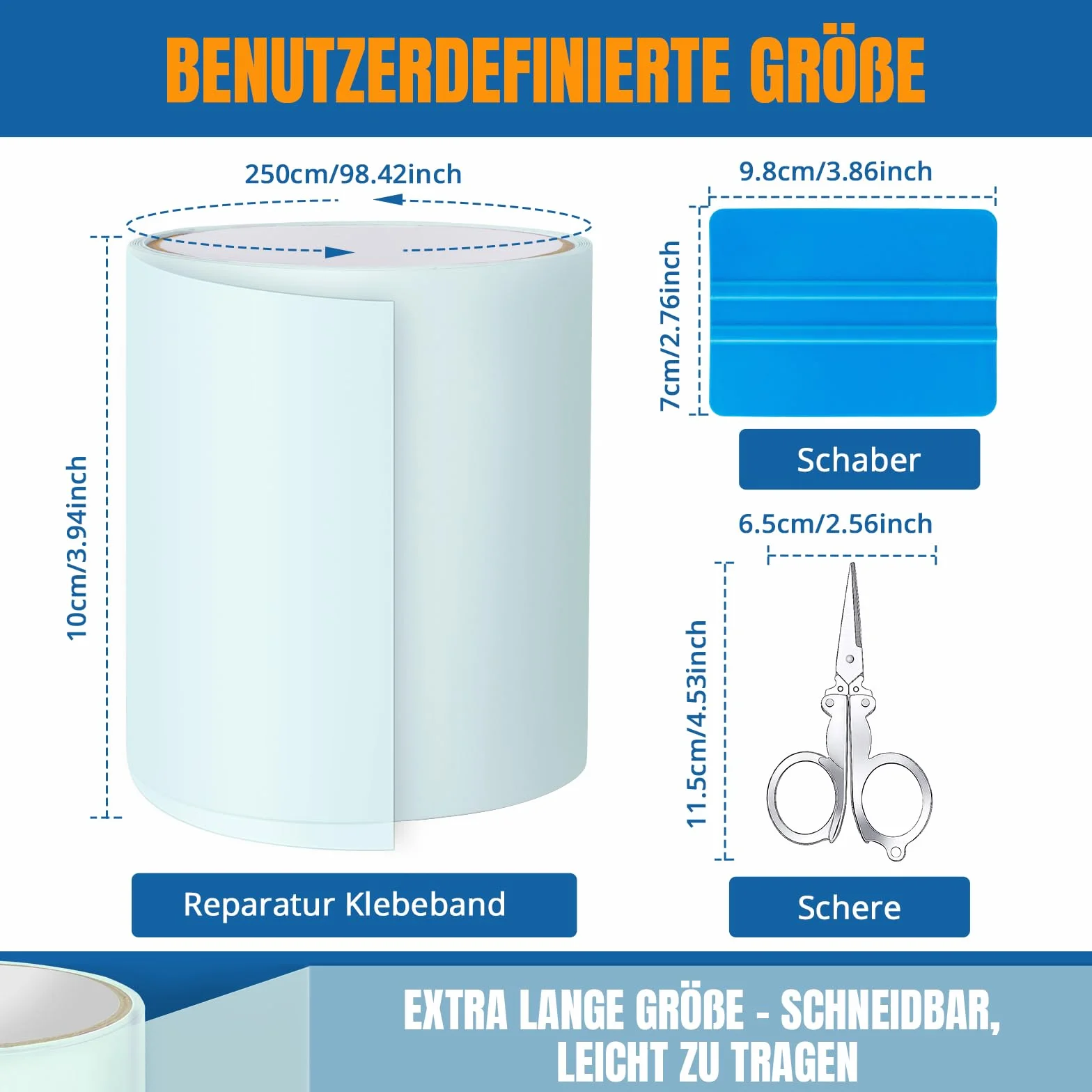 Kit Reparation SPA Gonflable, Rustine Piscine PVC Waterproof 10cm x 250cm, Ruban Adhésif Sous L'Eau