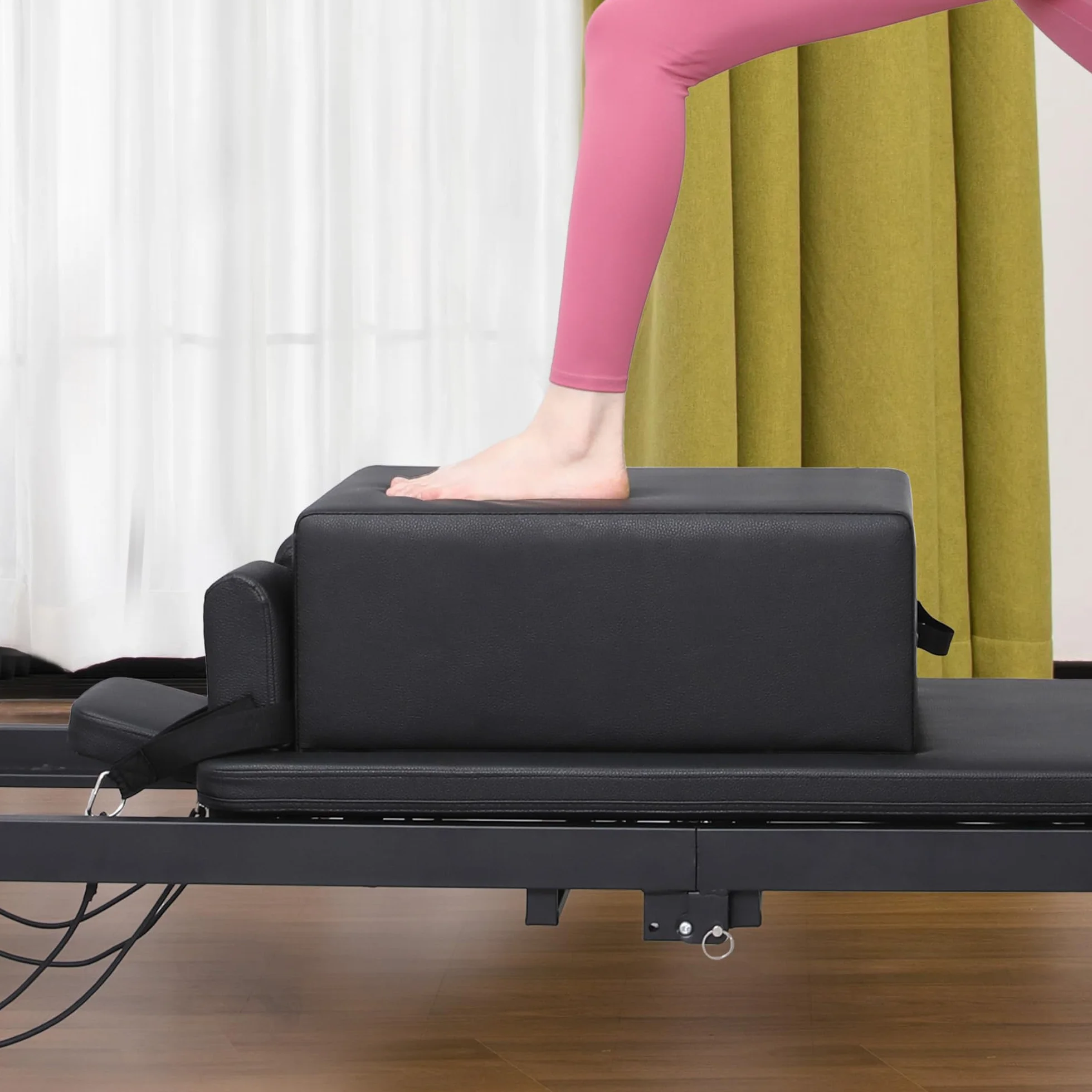 Boîte de siège pour pilates et pilates - En polyuréthane et bois - Avec poignée - Pour chaise de Pilates - Correcteur de posture - Chaise combinée