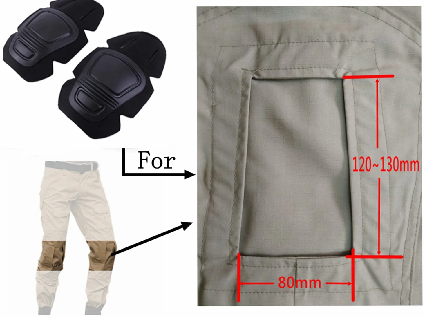 Coudières tactiques - Genouillères de protection pour pantalon tactique G2 G3 et pantalon d'extérieur (genoux BK-B + coudières BK)