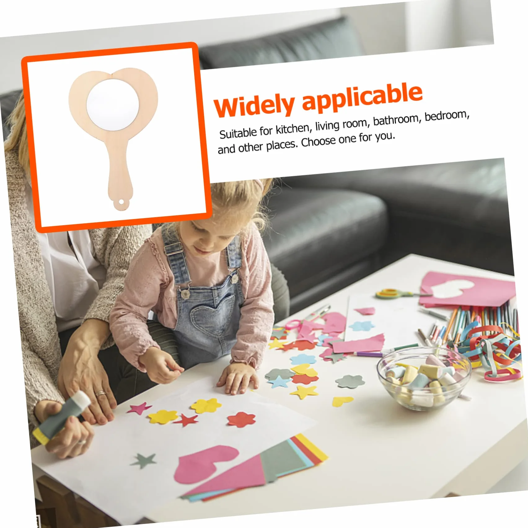 SEWACC Miroir Vierge à Bricoler en Bois Cœur 10 Pièces Jouet Éducatif