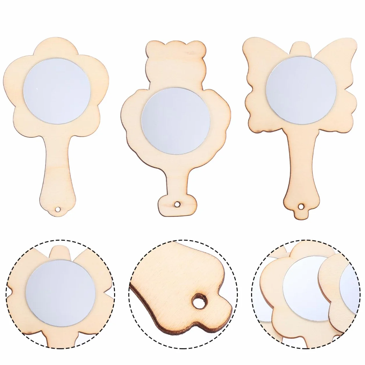 FOMIYES Lot de 15 miroirs en Bois pour Enfants - Peints à la Main