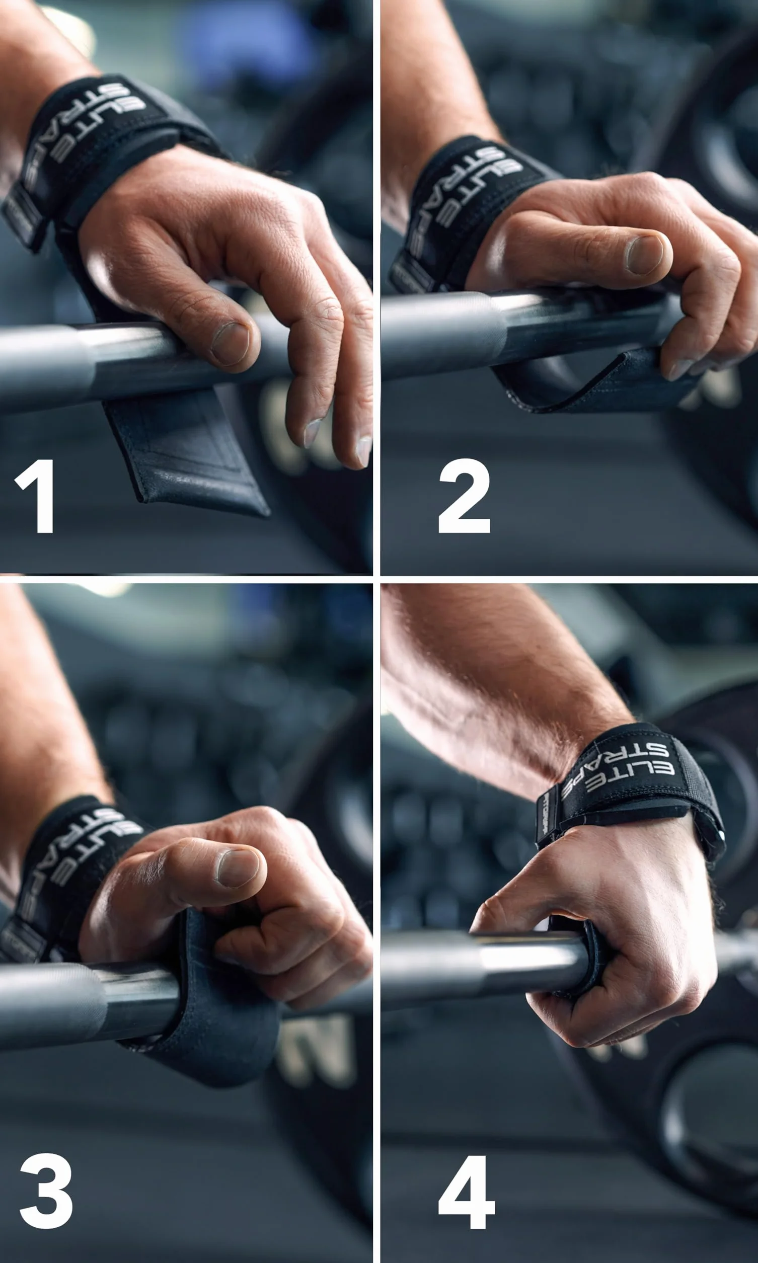 Fitgriff® Elite Straps 2.0 Sangle de Tirage Musculation Crochet Lifting Straps Fitness Levage Gym