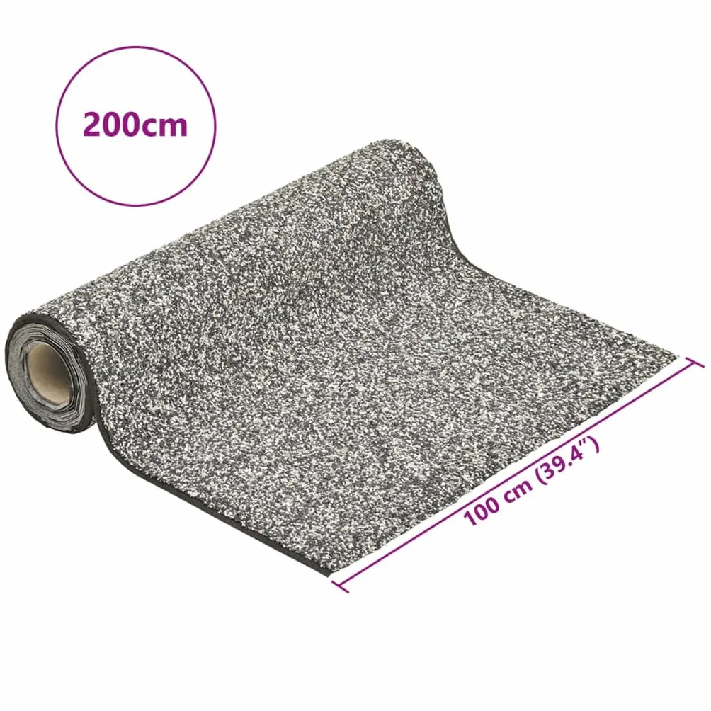 Tomostar Revêtement de Pierre Tapis Gravillonnée Gris 200x100 cm