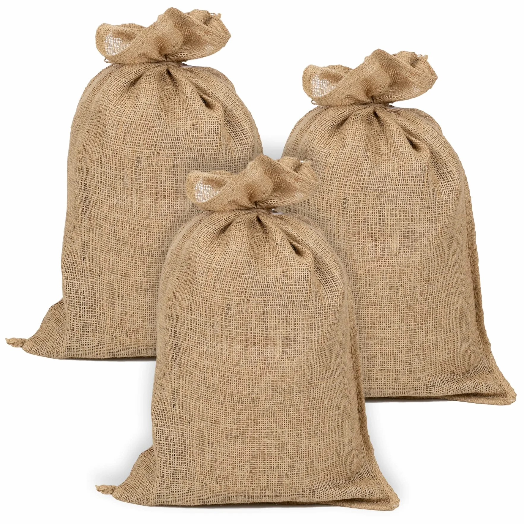 La Cordeline Lot 3 Sacs Toile de Jute Naturelle 42 x 70 cm 220 gr/m2 15kg Usage Jardin Stockage