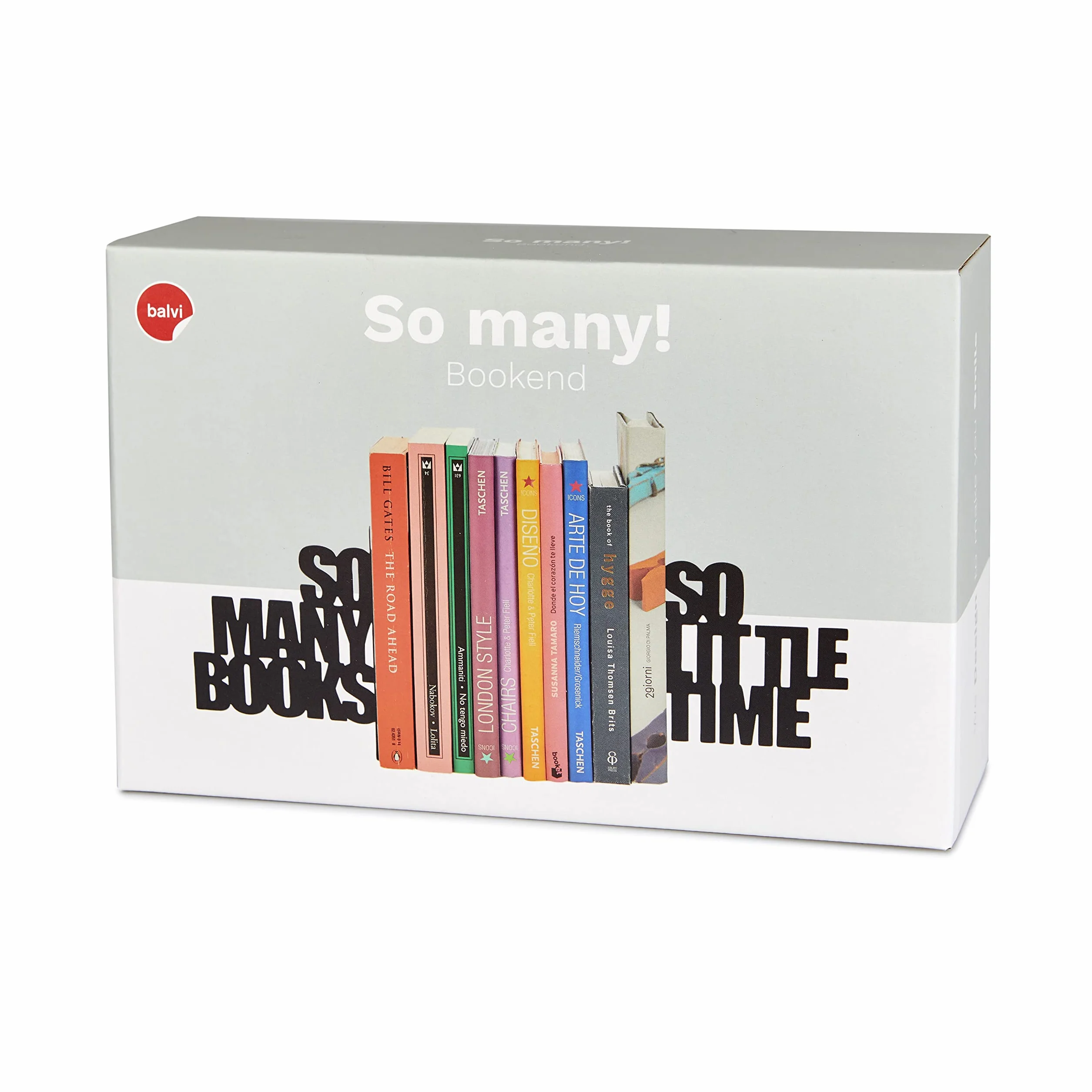 Balvi Serre-Livres décoratifs en métal Noir Set de Deux