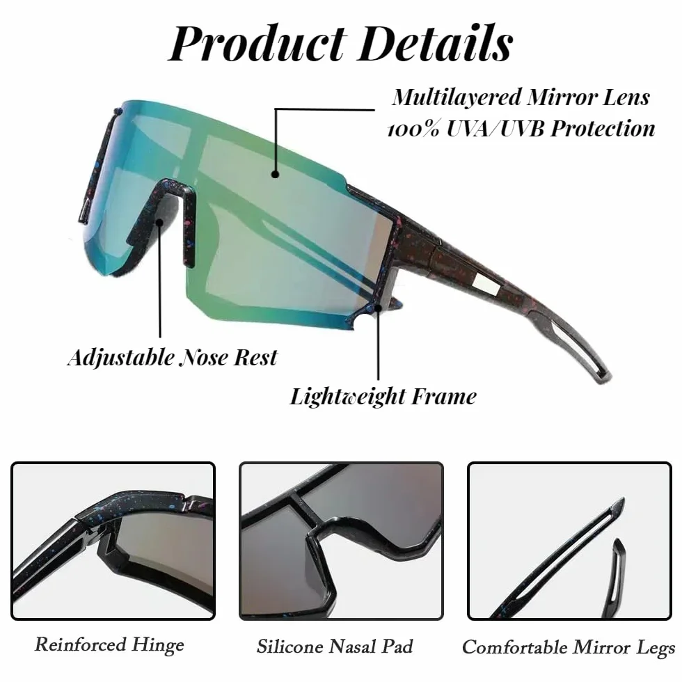 TOFBS Lunettes de Soleil pour Enfants Mode Légères Polarisées - Protection UV400 pour le Sport et le Vélo