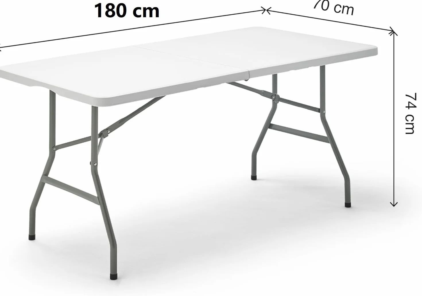 Table Camping Pliante 180CM Rectangulaire pour 6/8 Personnes - Lot de 2 Blanc