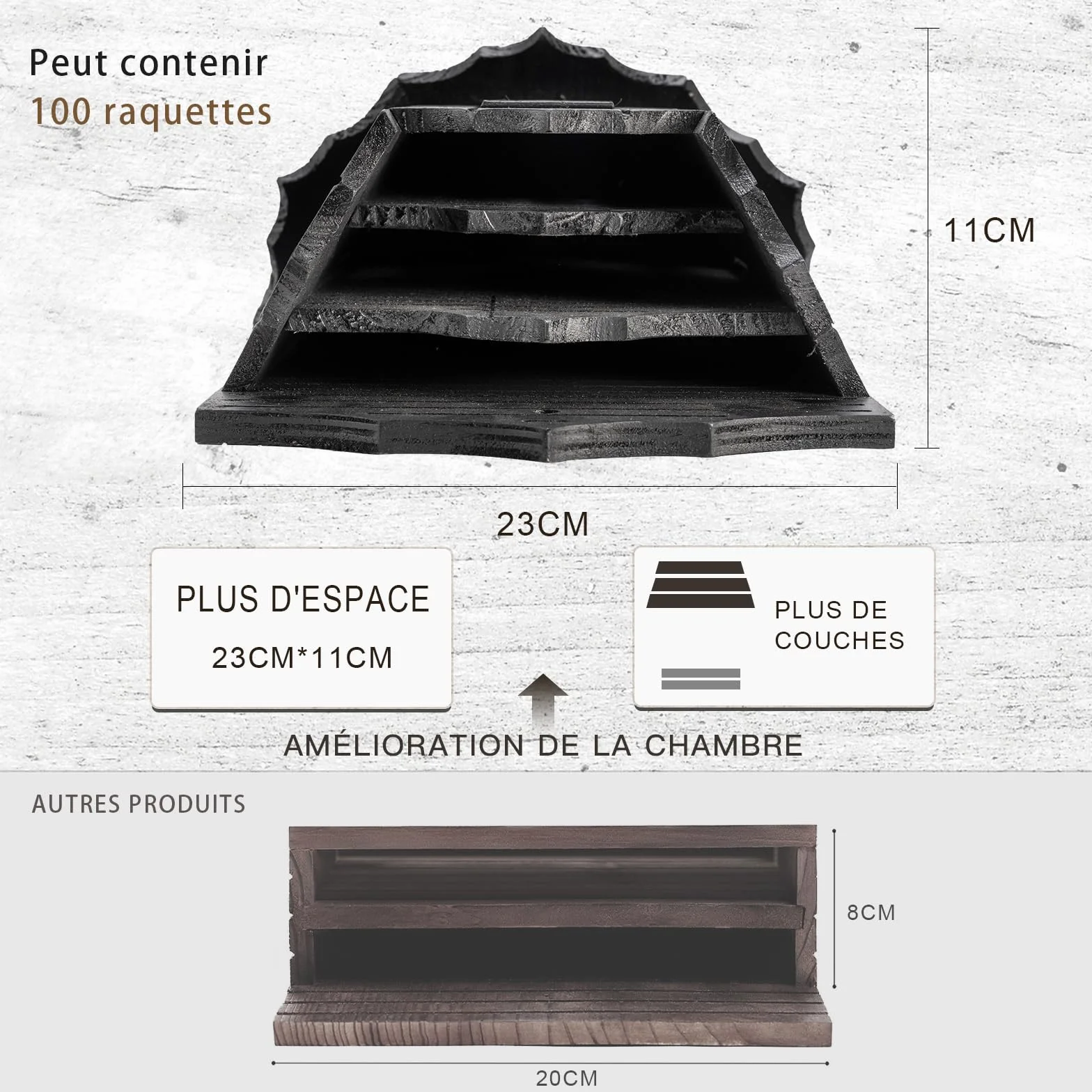VIREESR Maison chauve-souris bois extérieur grande boîte trois compartiments durable facile accrocher