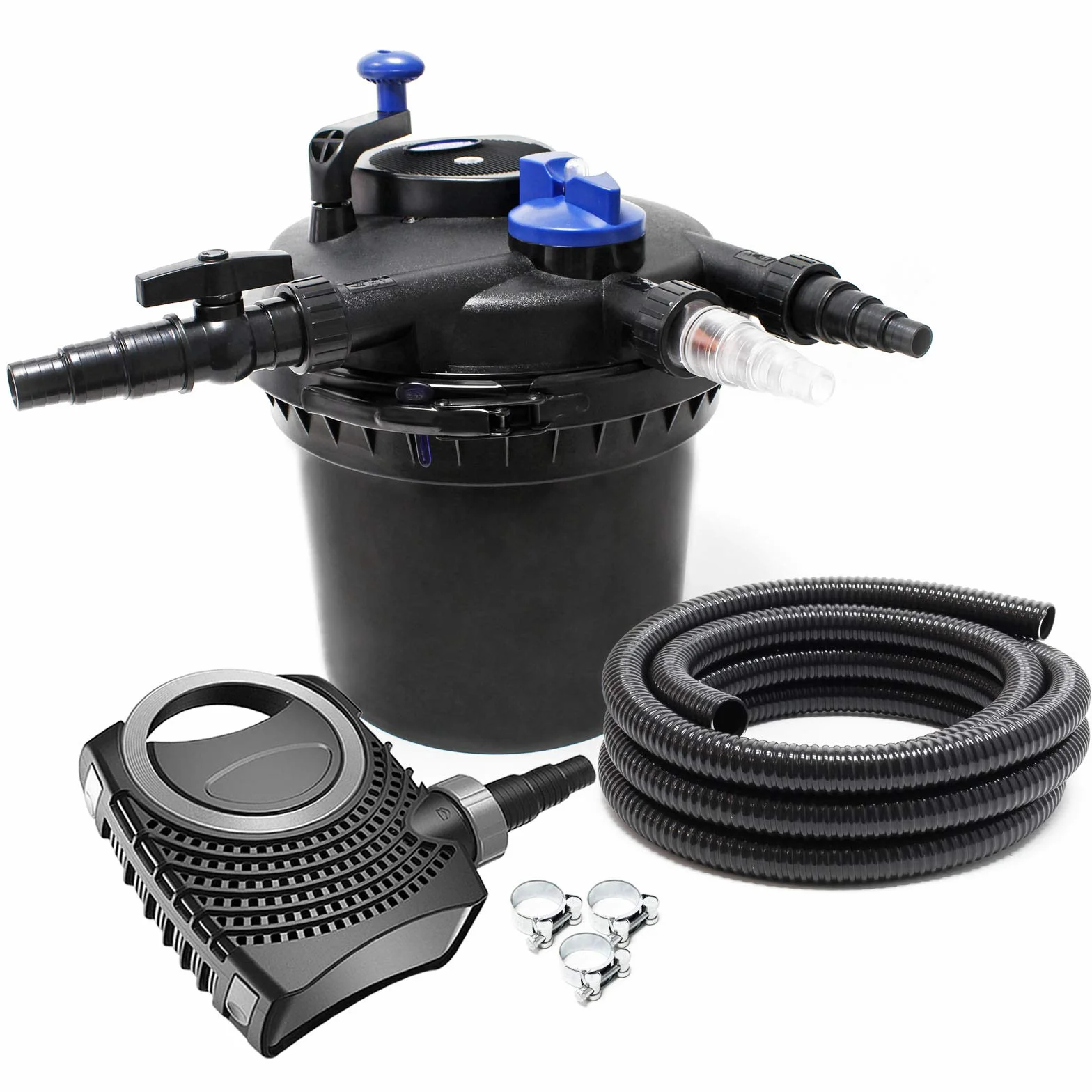 SunSun CPF-5000 Kit complet filtre de bassin pression 9000L 11W UV NEO8000 SuperEco pompe 8000l/h 70W 10m tuyau 38mm