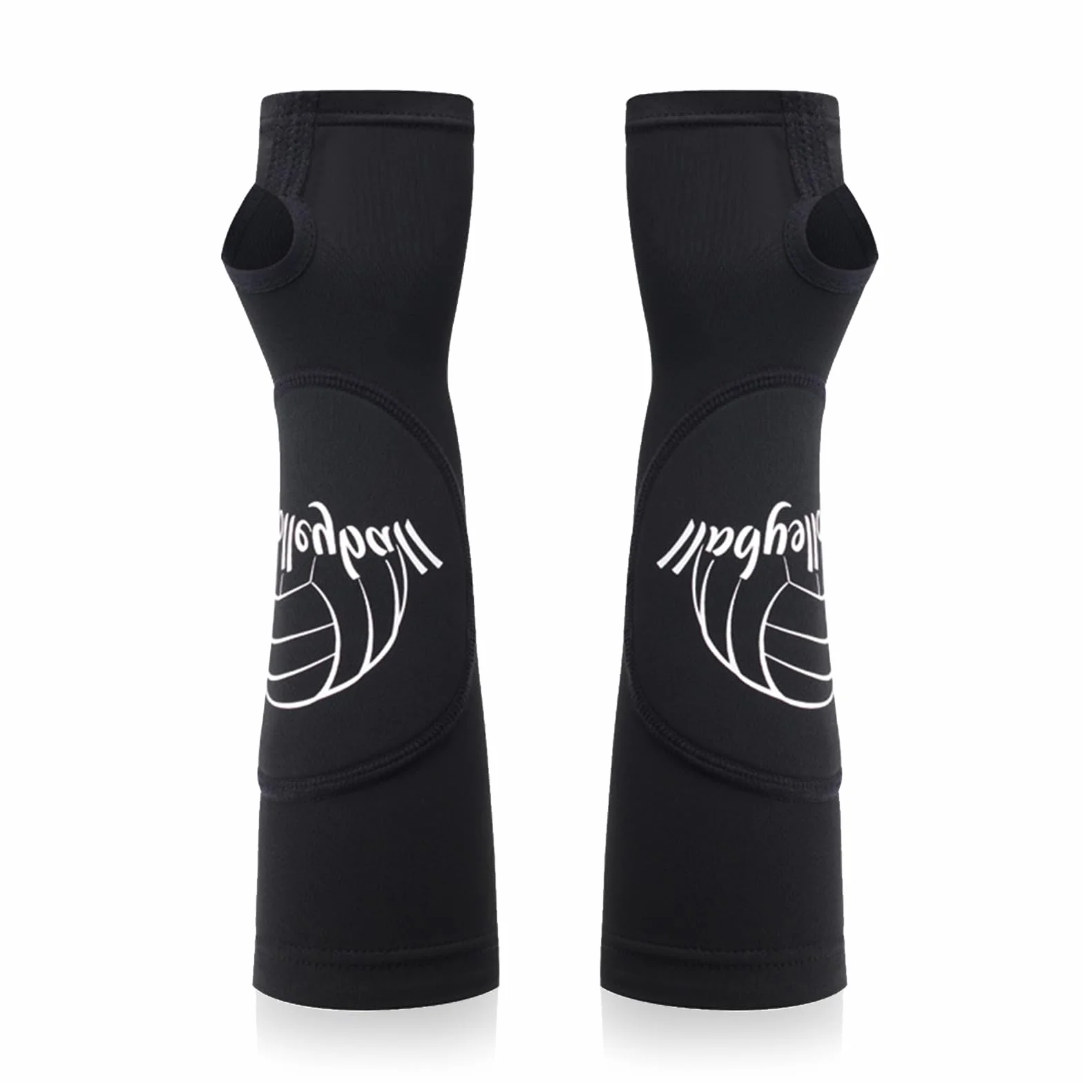 1 Paire Volleyball Compression Bras Coudières Bras Manchon, Avant-Bras Accessoires pour l'entraînement de Volleyball, Sports Avant-Bras Manches Etagères de Protection et Trou de Pouce