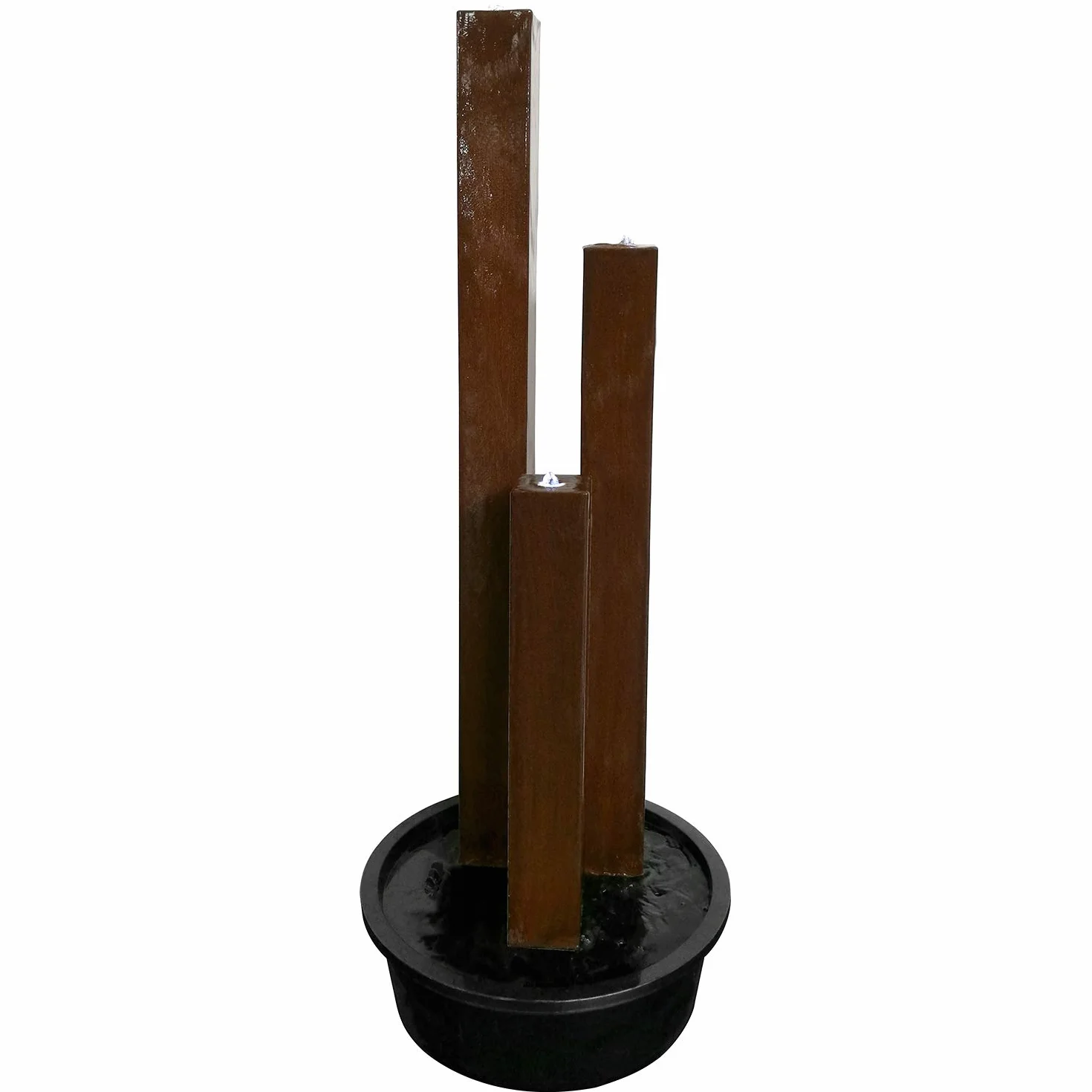 KÖHKO Jeu d'eau en acier Corten LED "Brésil" 31001 hauteur 65-95-125 cm fontaine de jardin